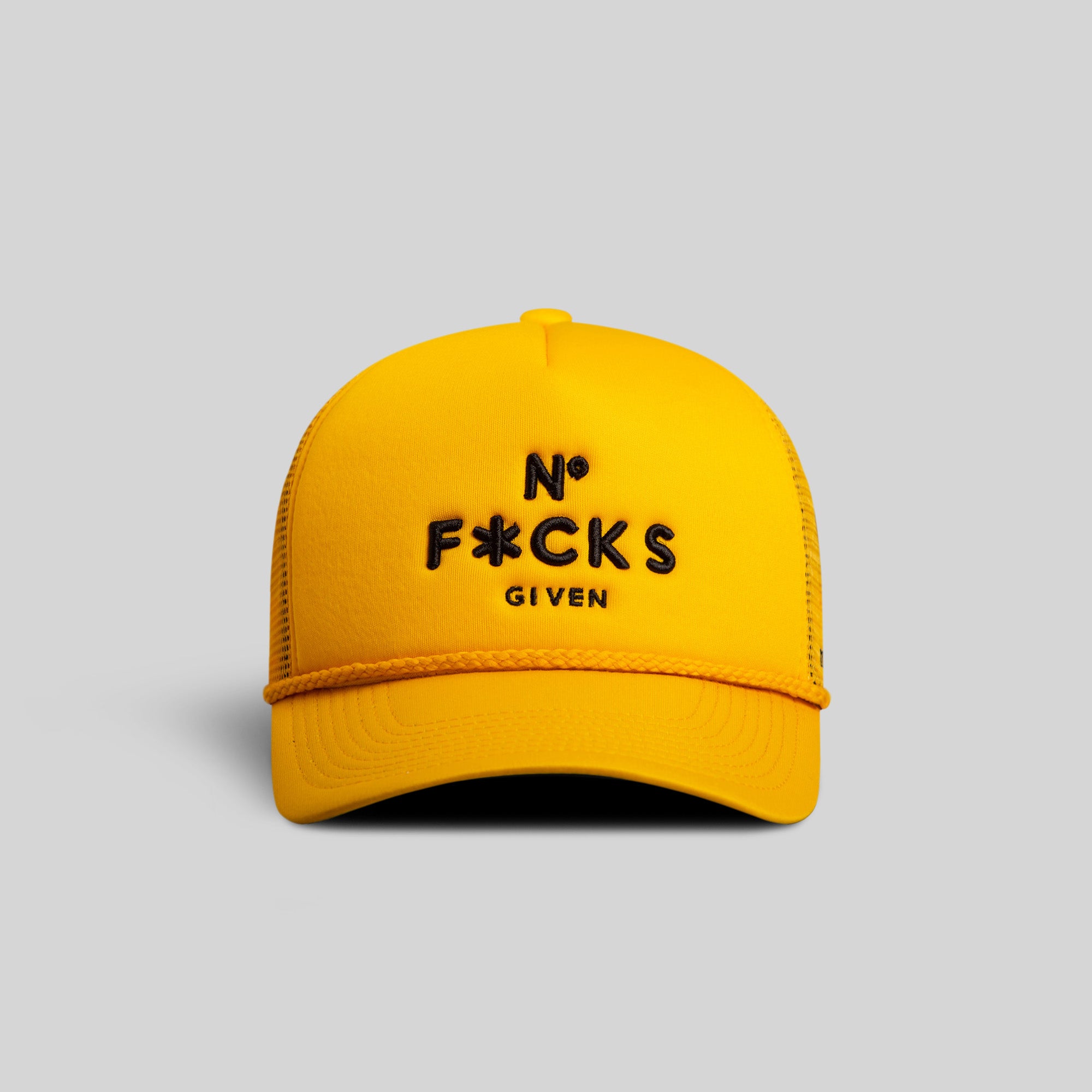 NO F*CKS GIVEN YELLOW TRUCKER HAT