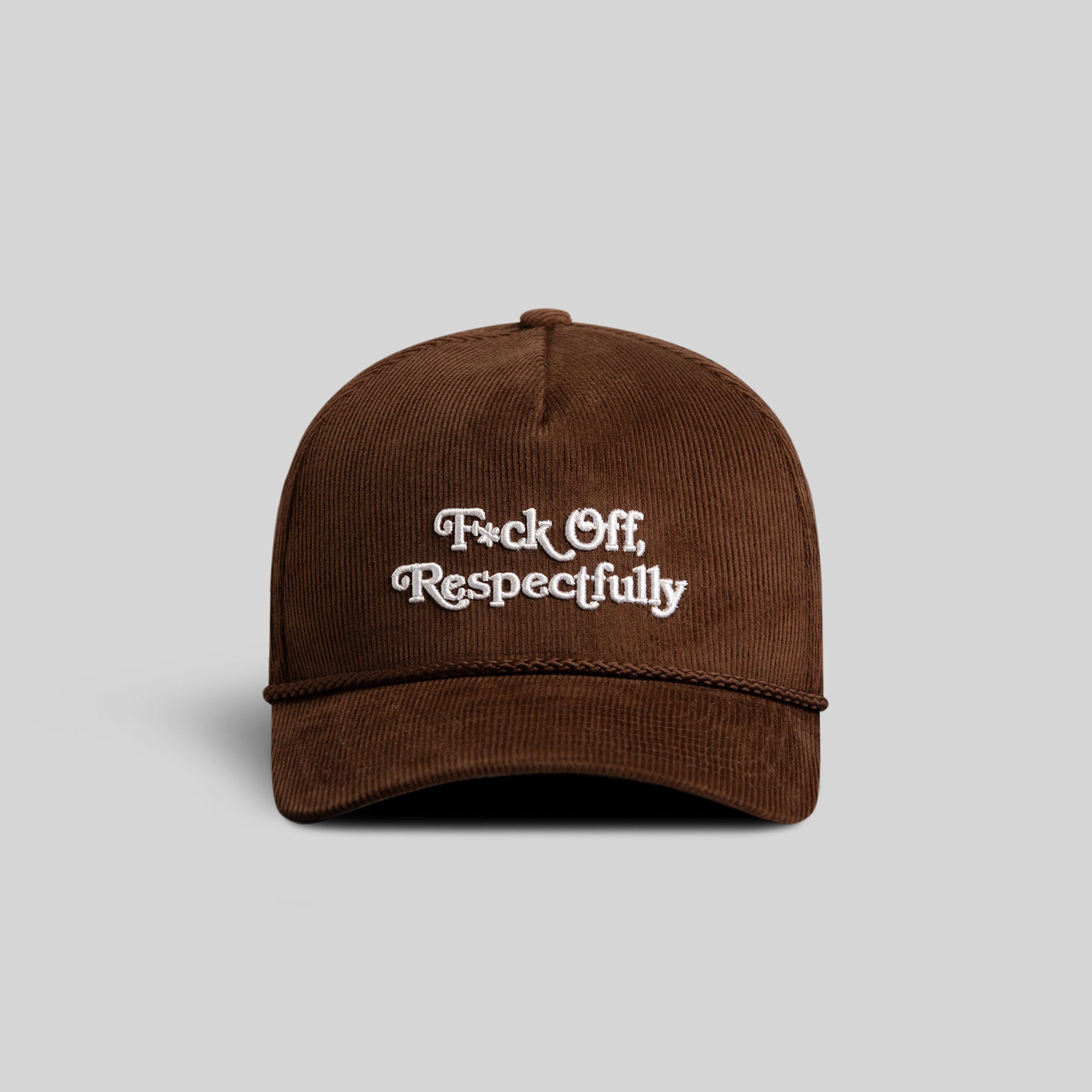 RESPECTFULLY MOCHA CORDUROY TRUCKER HAT