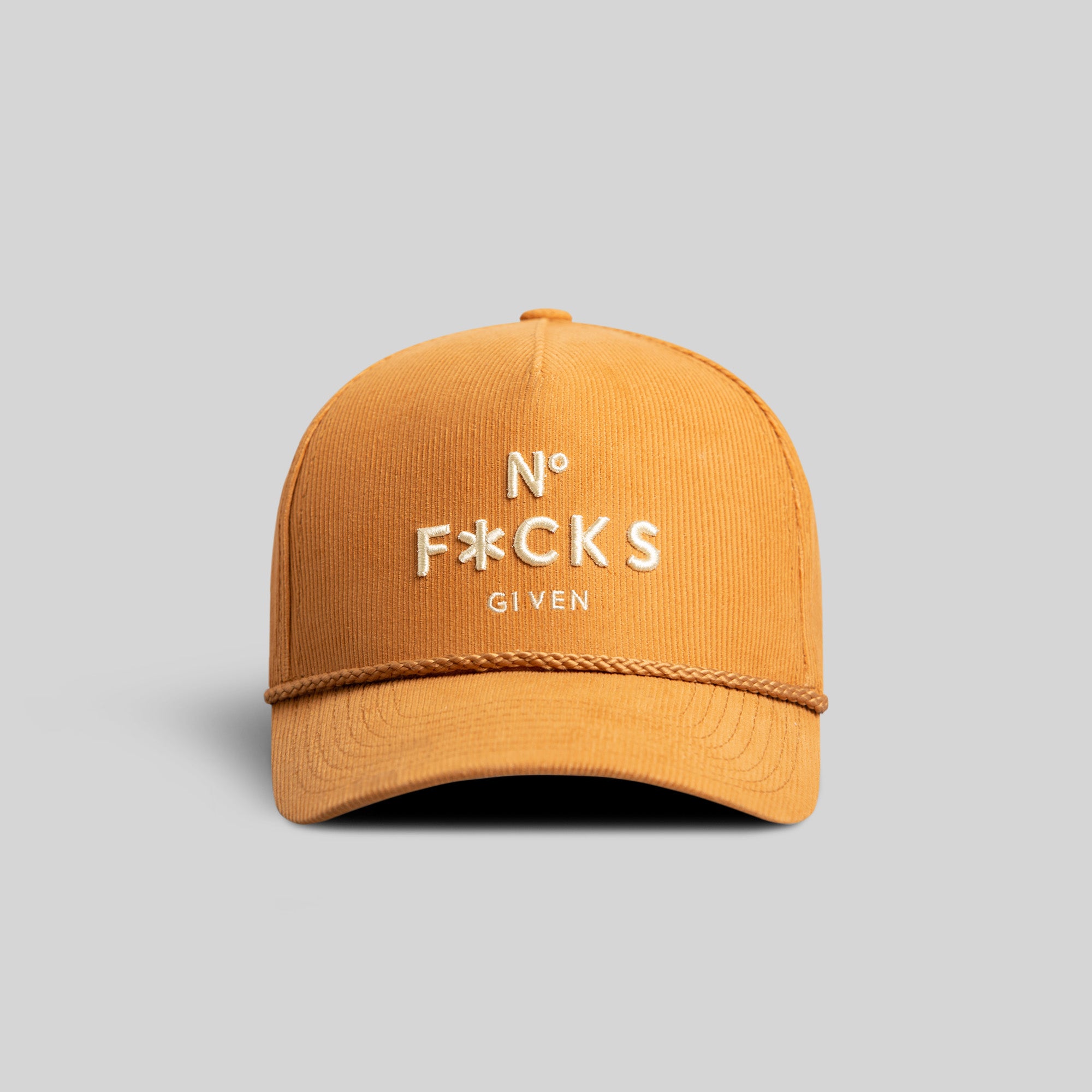 NO F*CKS GIVEN WHEAT CORDUROY TRUCKER HAT