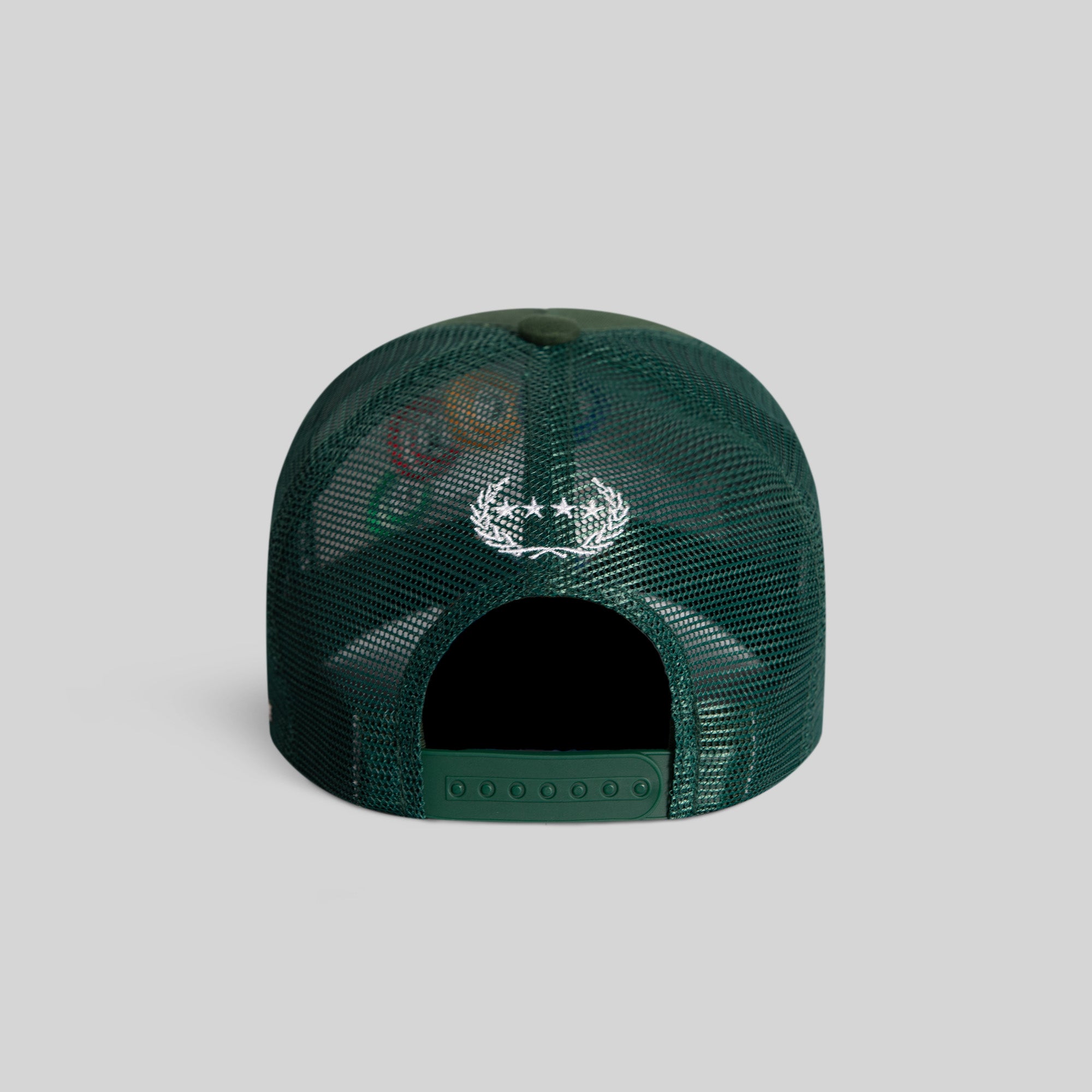 BAD INTENTIONS FG GREEN TWILL MESH TRUCKER