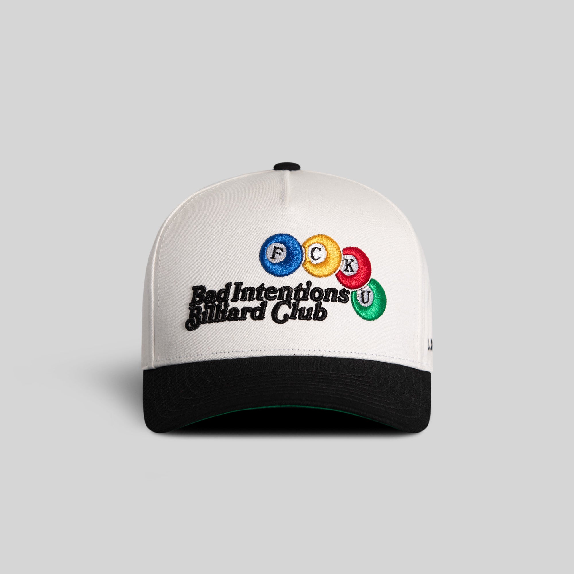 BAD INTENTIONS OFF WHITE BLACK TWILL TRUCKER