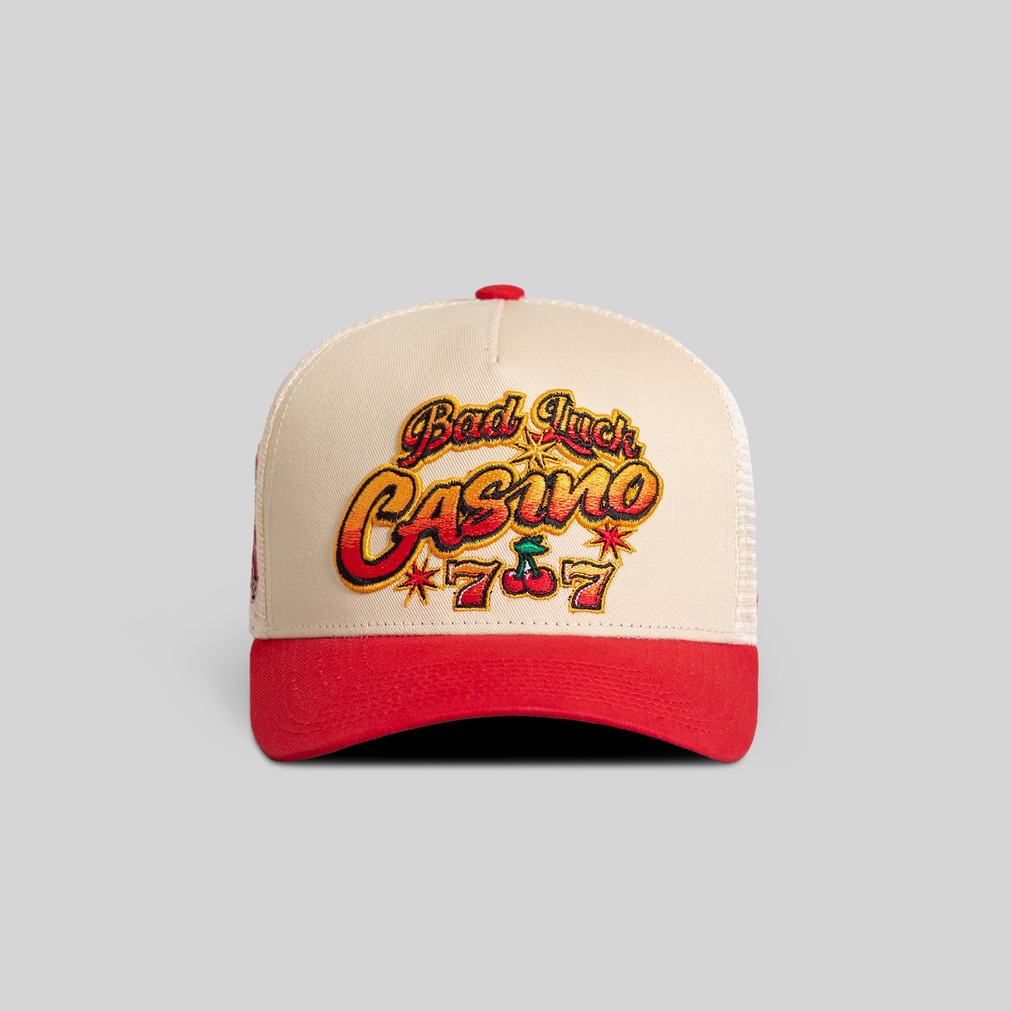 BAD LUCK CASINO SAND RED TWILL MESH TRUCKER