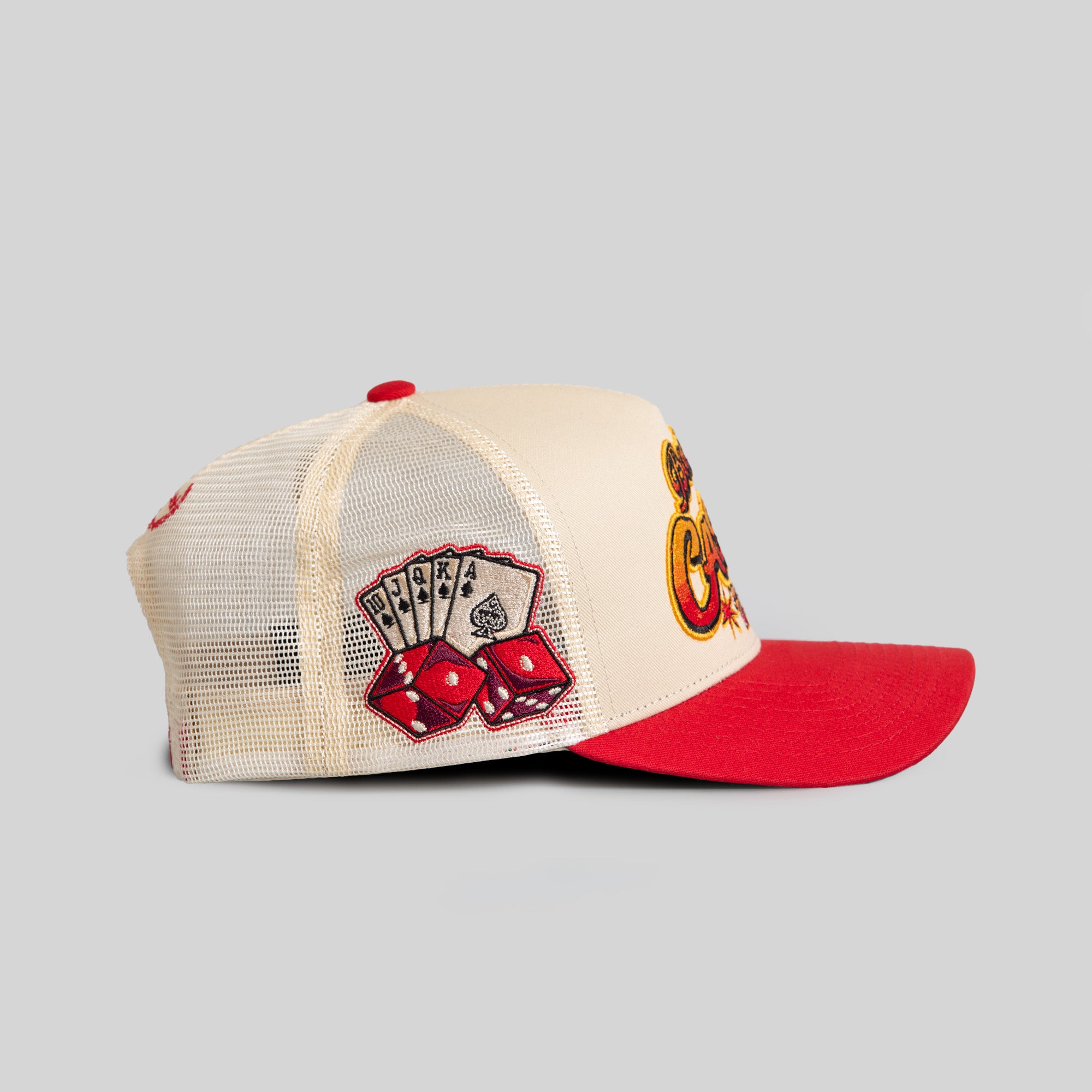 BAD LUCK CASINO SAND RED TWILL MESH TRUCKER