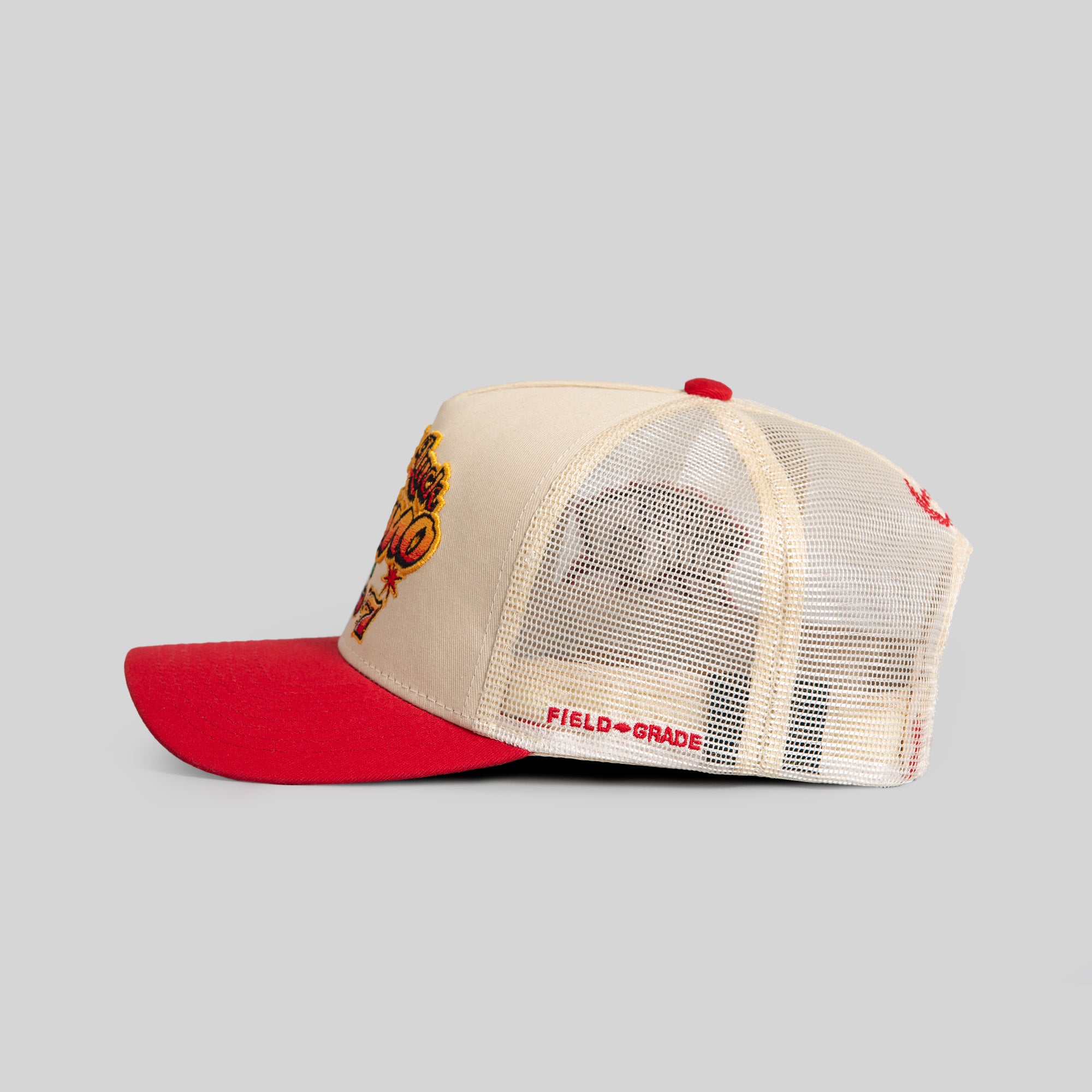 BAD LUCK CASINO SAND RED TWILL MESH TRUCKER