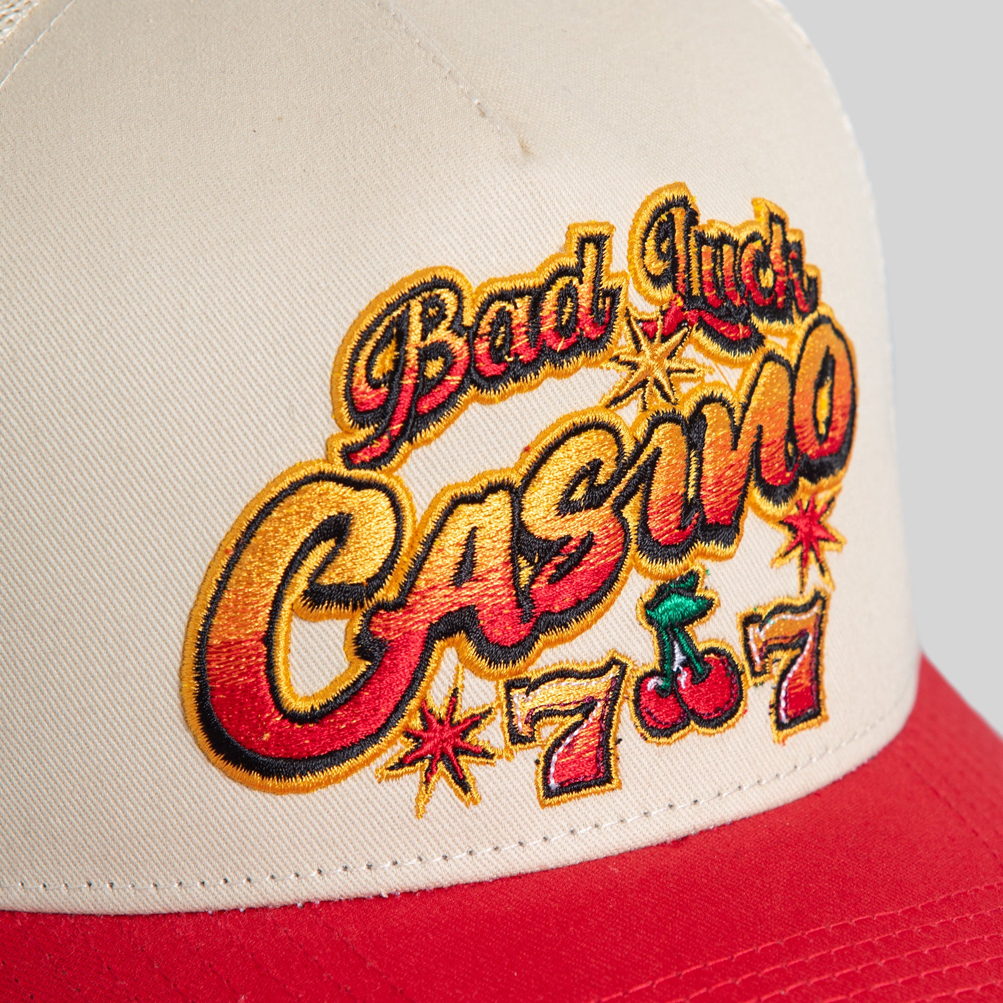 BAD LUCK CASINO SAND RED TWILL MESH TRUCKER