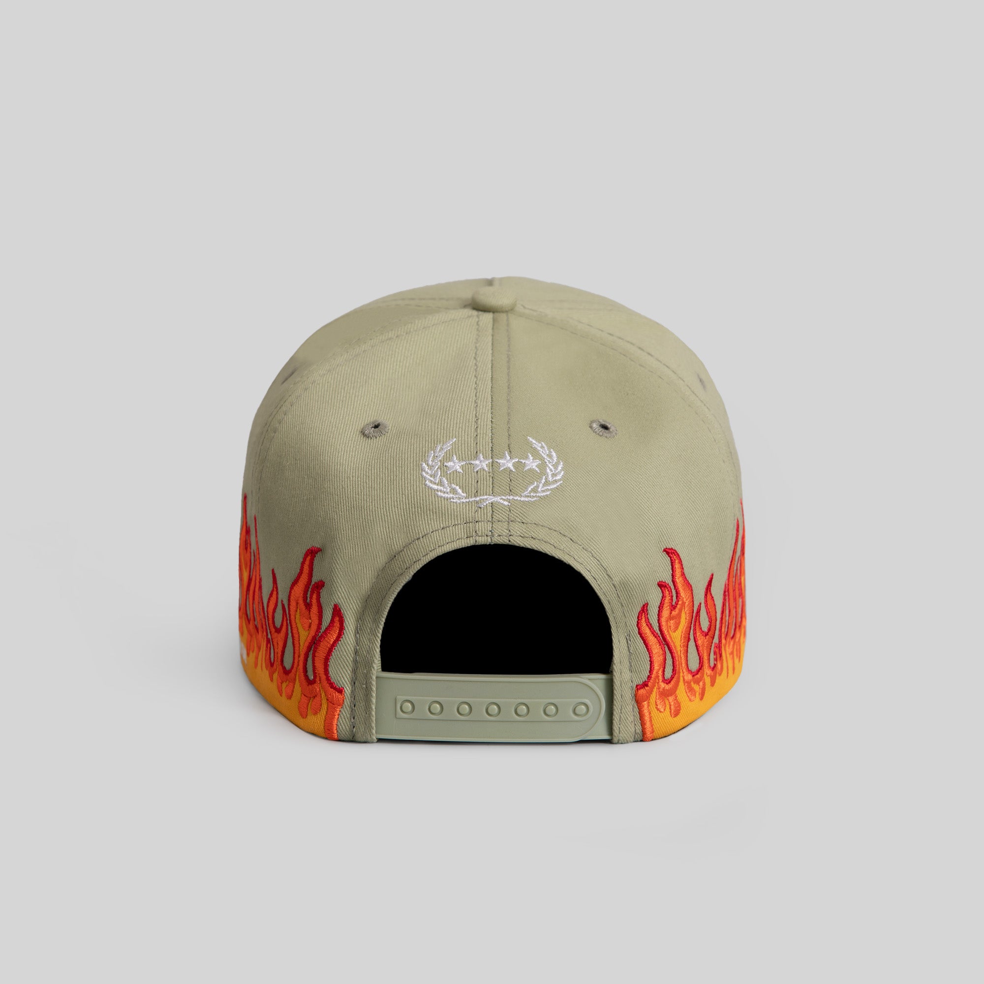 BEWARE OF ROTT FLAMES SAGE TWILL TRUCKER