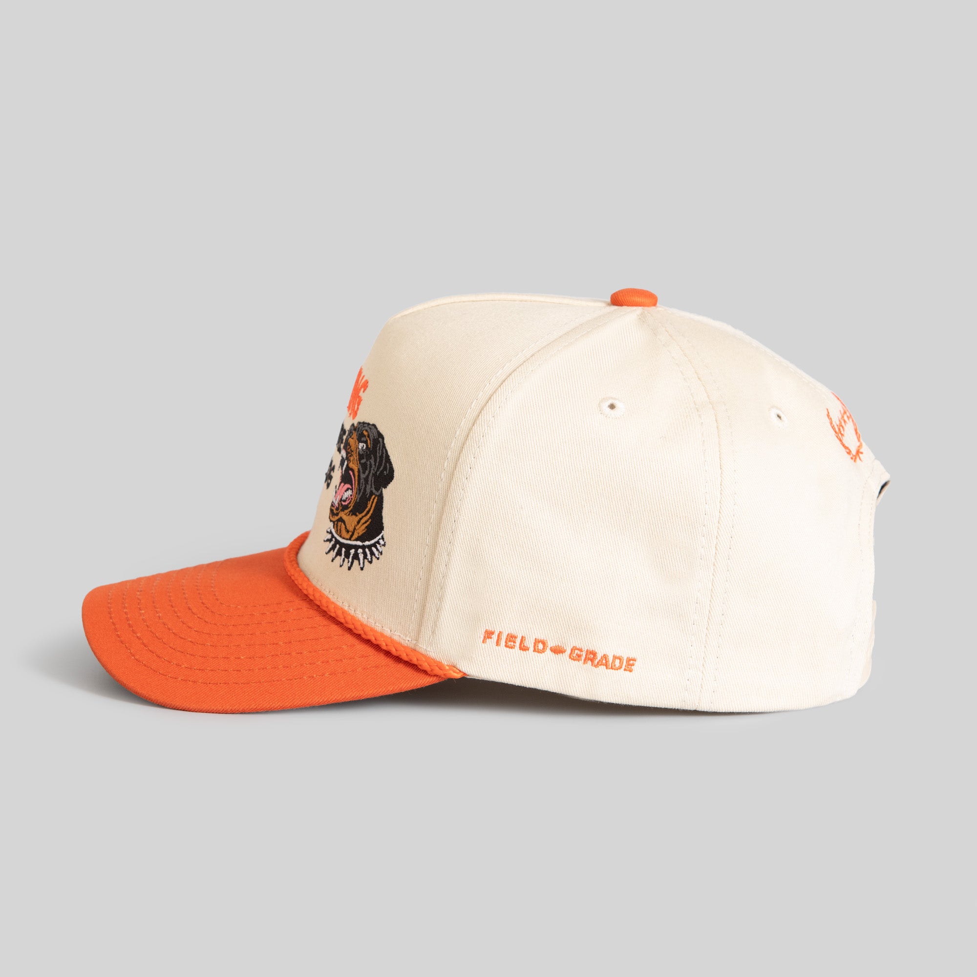 BEWARE OF ROTTY SAND ORANGE TWILL TRUCKER HAT