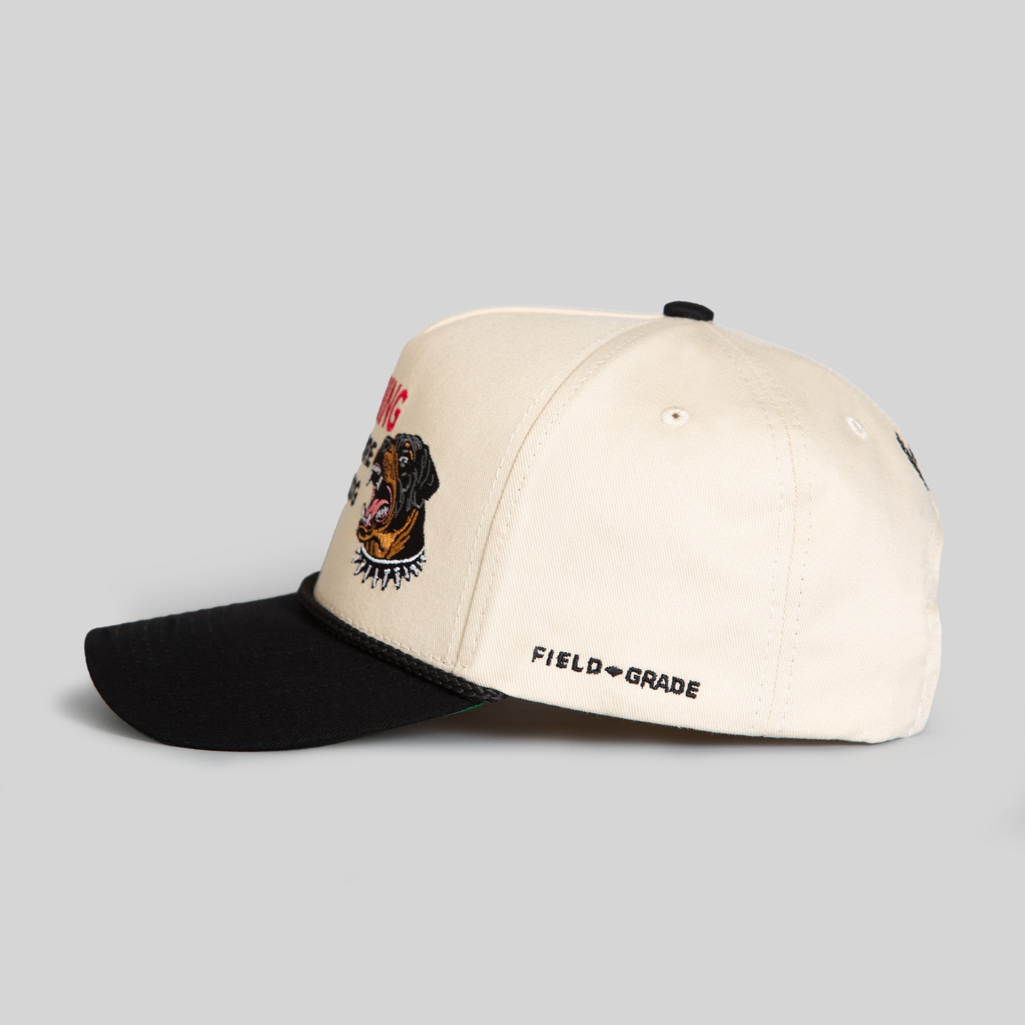 BEWARE OF ROTTY SAND BLACK TWILL TRUCKER HAT