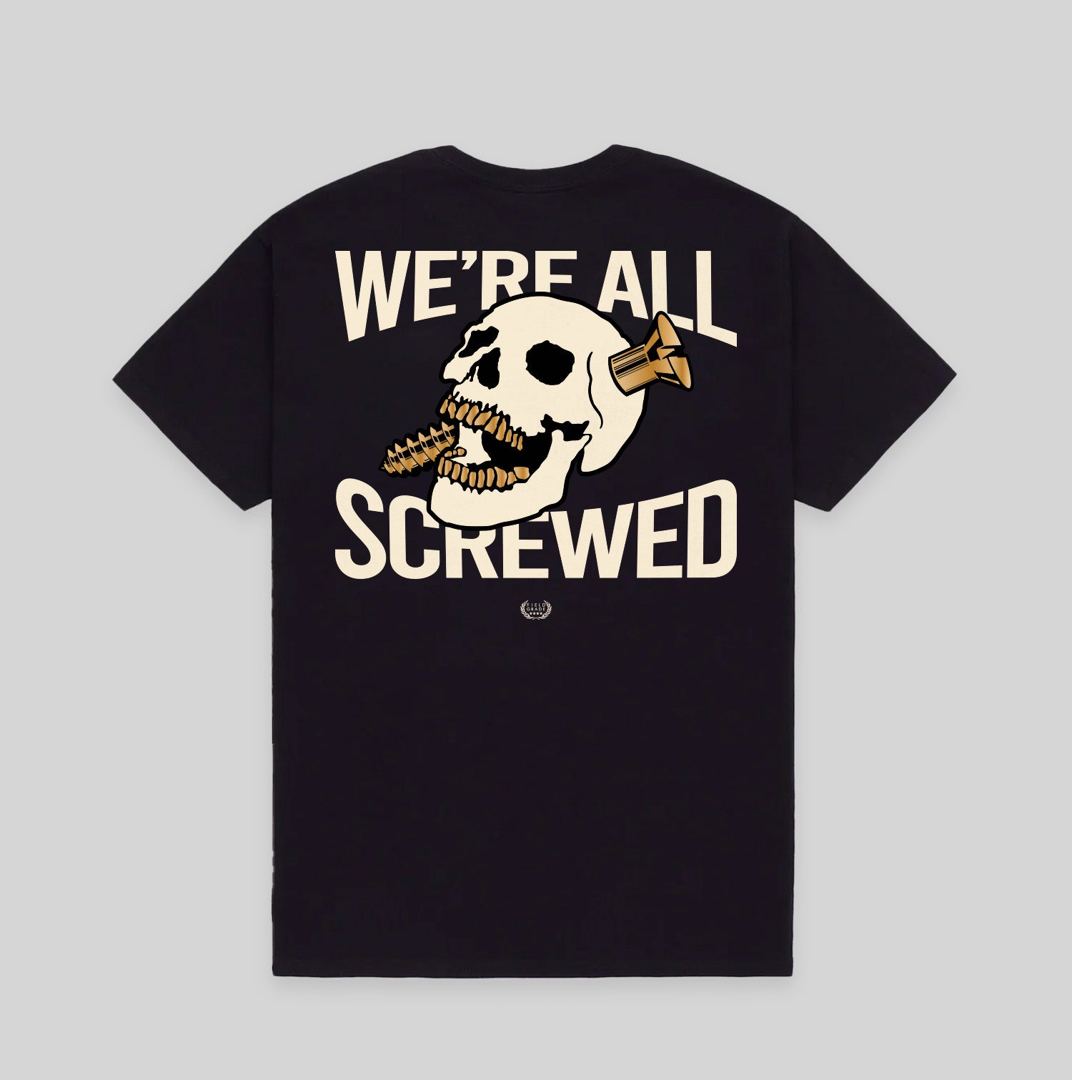 SCREWED UP BLACK/BONE  COTTON TEE