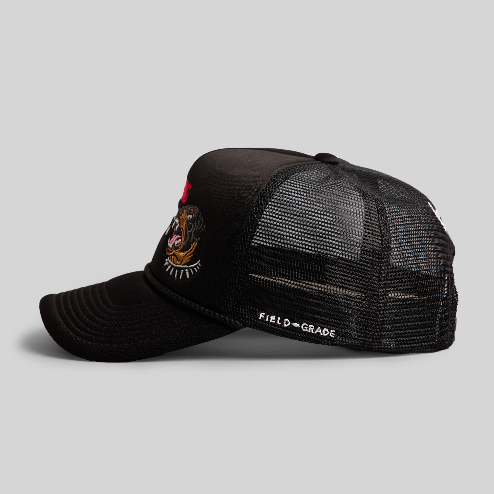 BEWARE OF ROTTY BLACK TRUCKER HAT