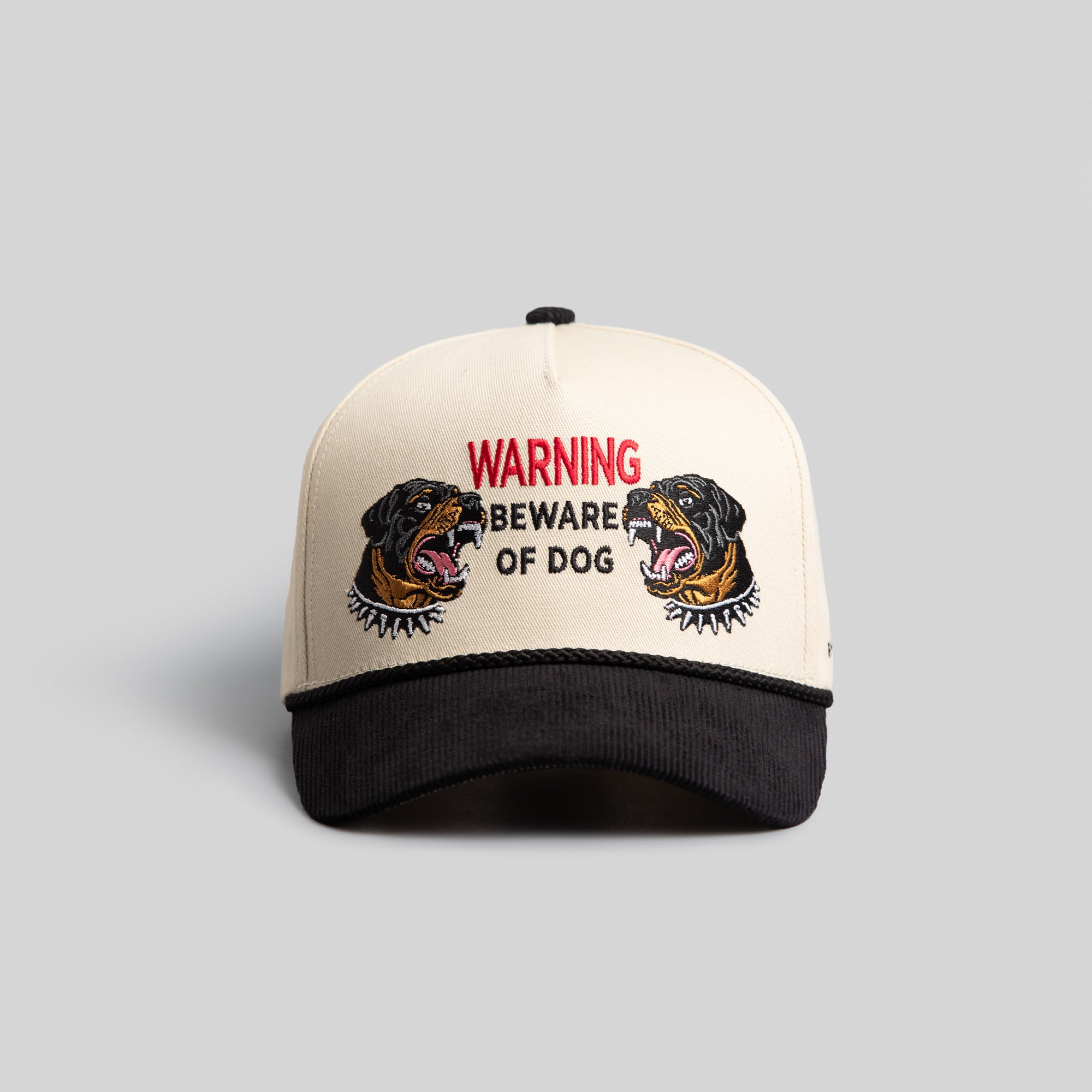 BEWARE OF ROTTY SAND BLACK TWILL/CORDUROY TRUCKER HAT