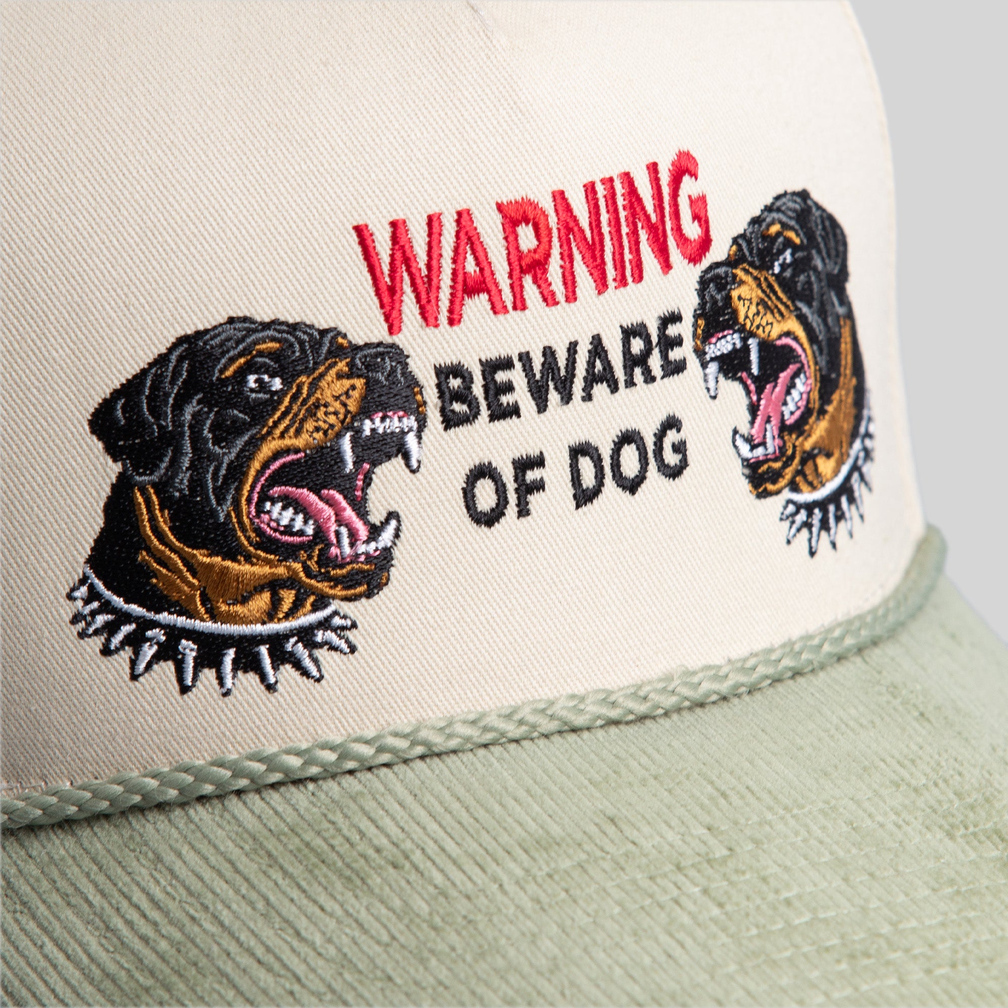 BEWARE OF ROTTY SAND SAGE TWILL/CORDUROY TRUCKER HAT