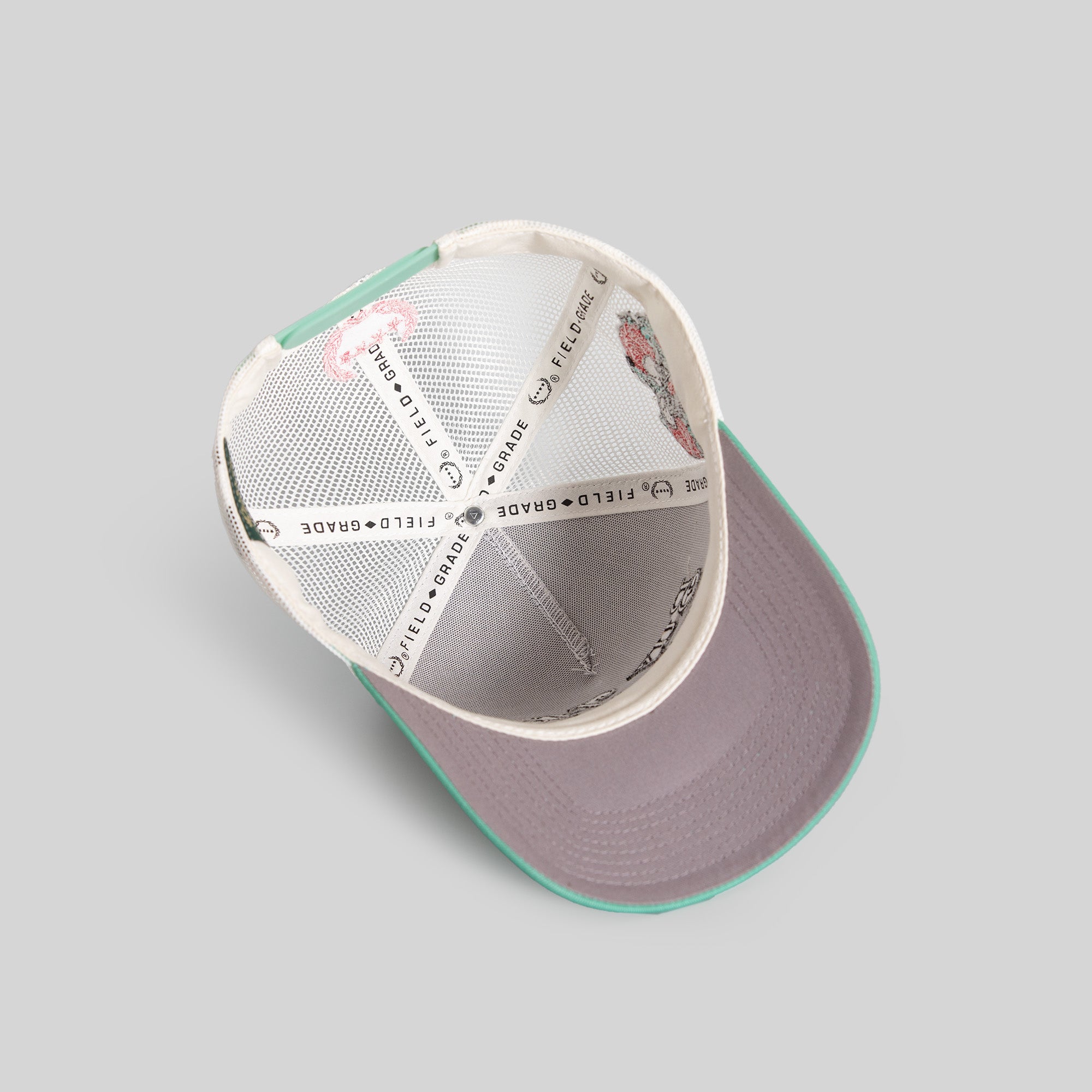 BUY HER FLOWERS OFF WHITE MINT TWILL MESH TRUCKER