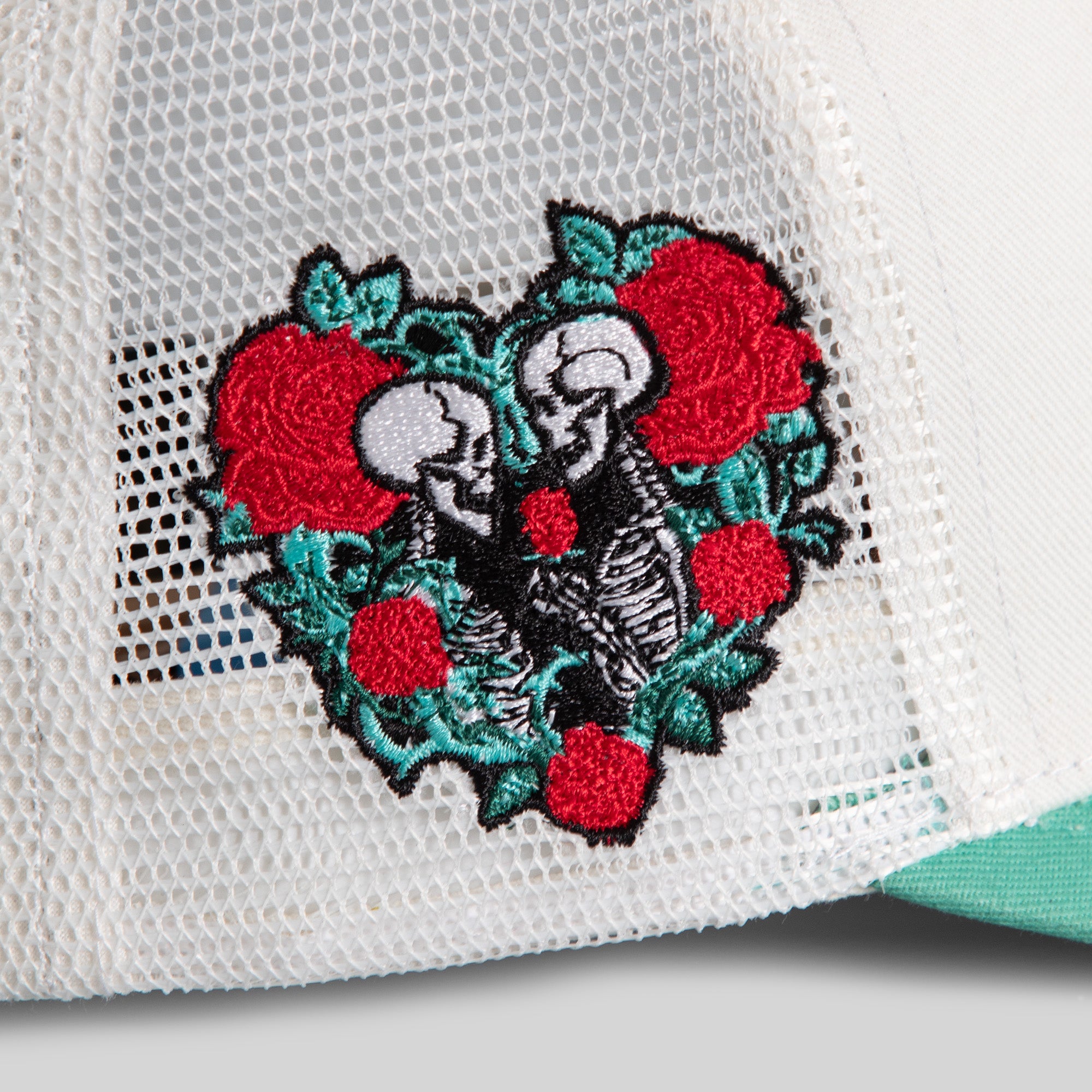 BUY HER FLOWERS OFF WHITE MINT TWILL MESH TRUCKER