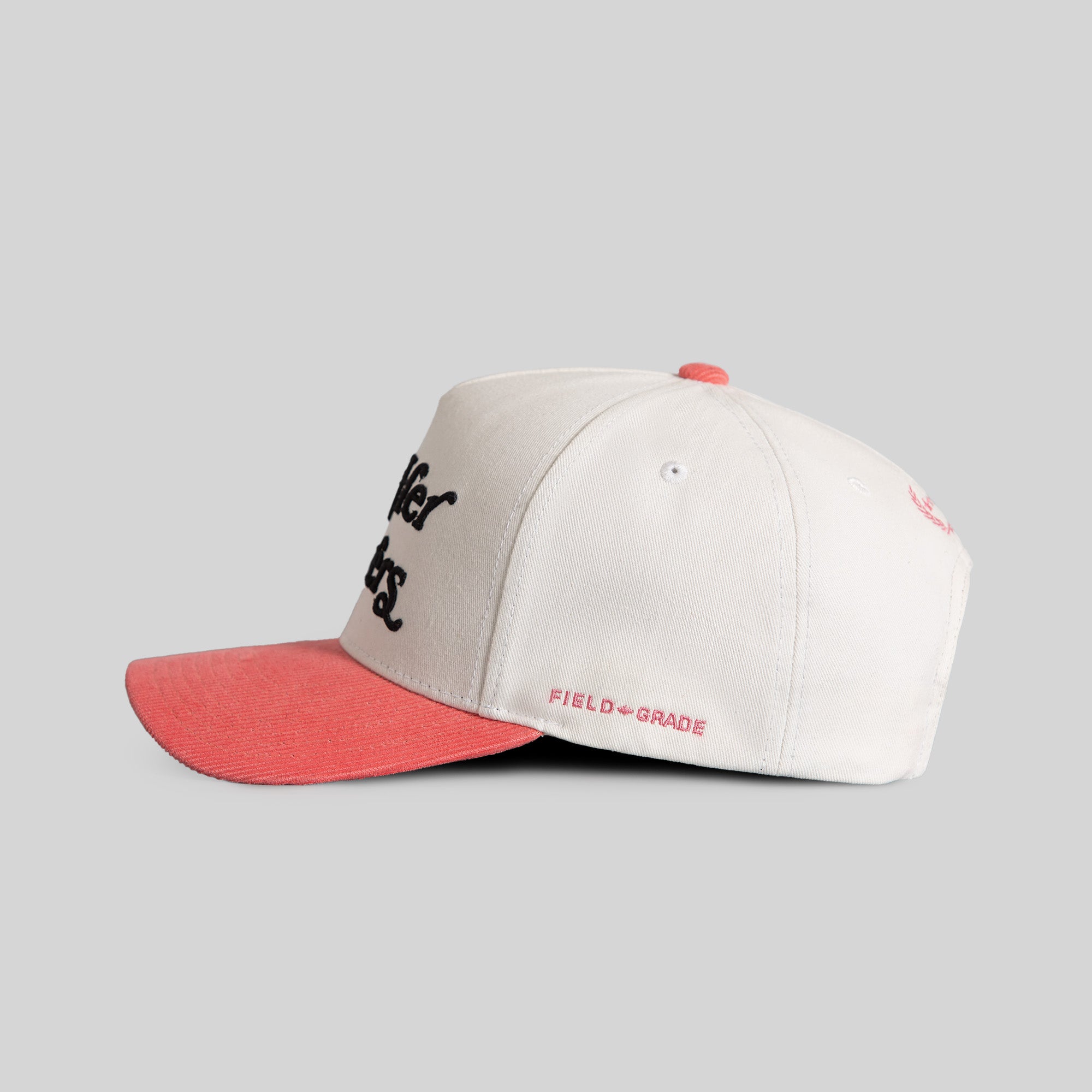 BUY HER FLOWERS OFF WHITE PINK TWILL CORDUROY TRUCKER