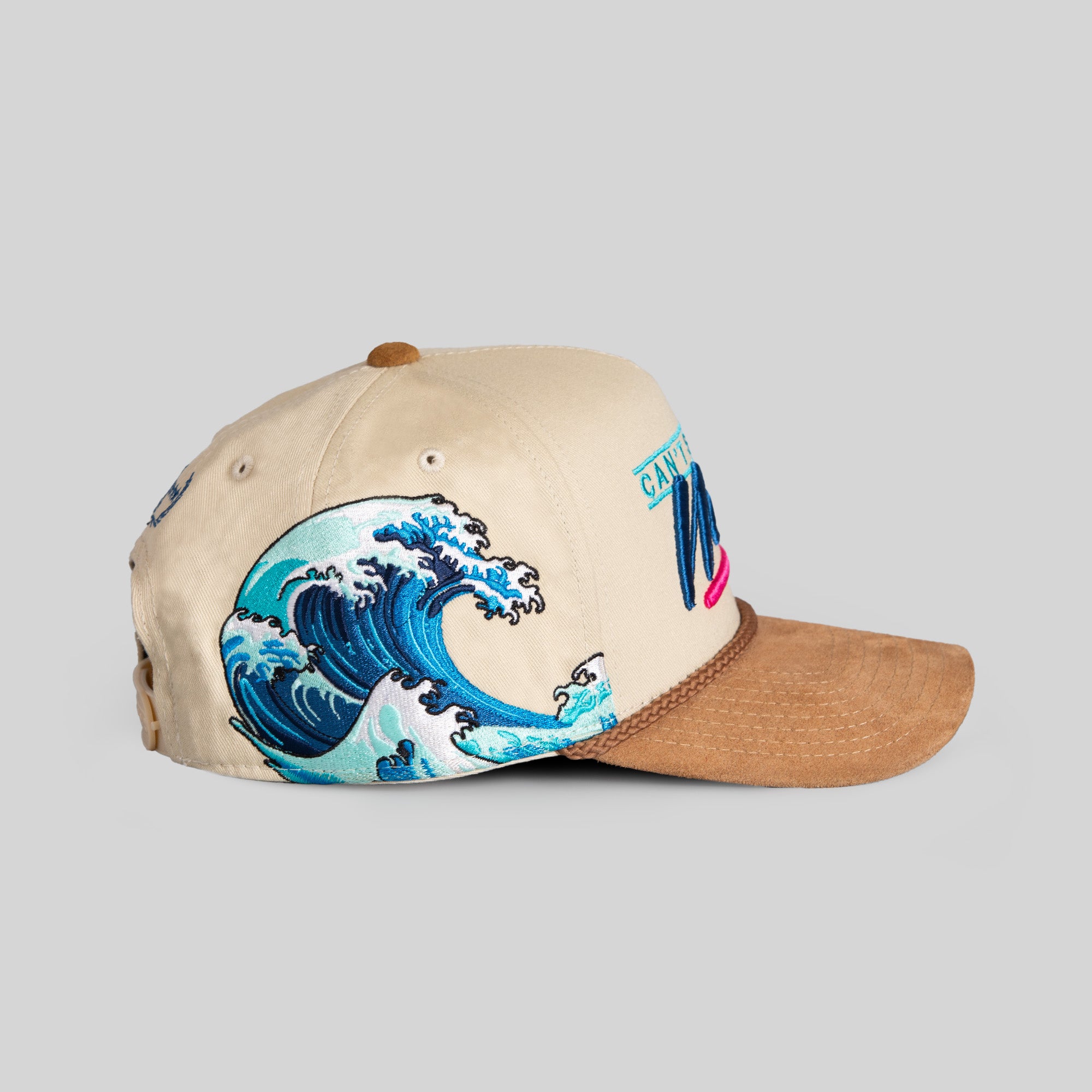 CANT STOP THE WAVE SAND TAUPE TWILL SUEDE TRUCKER