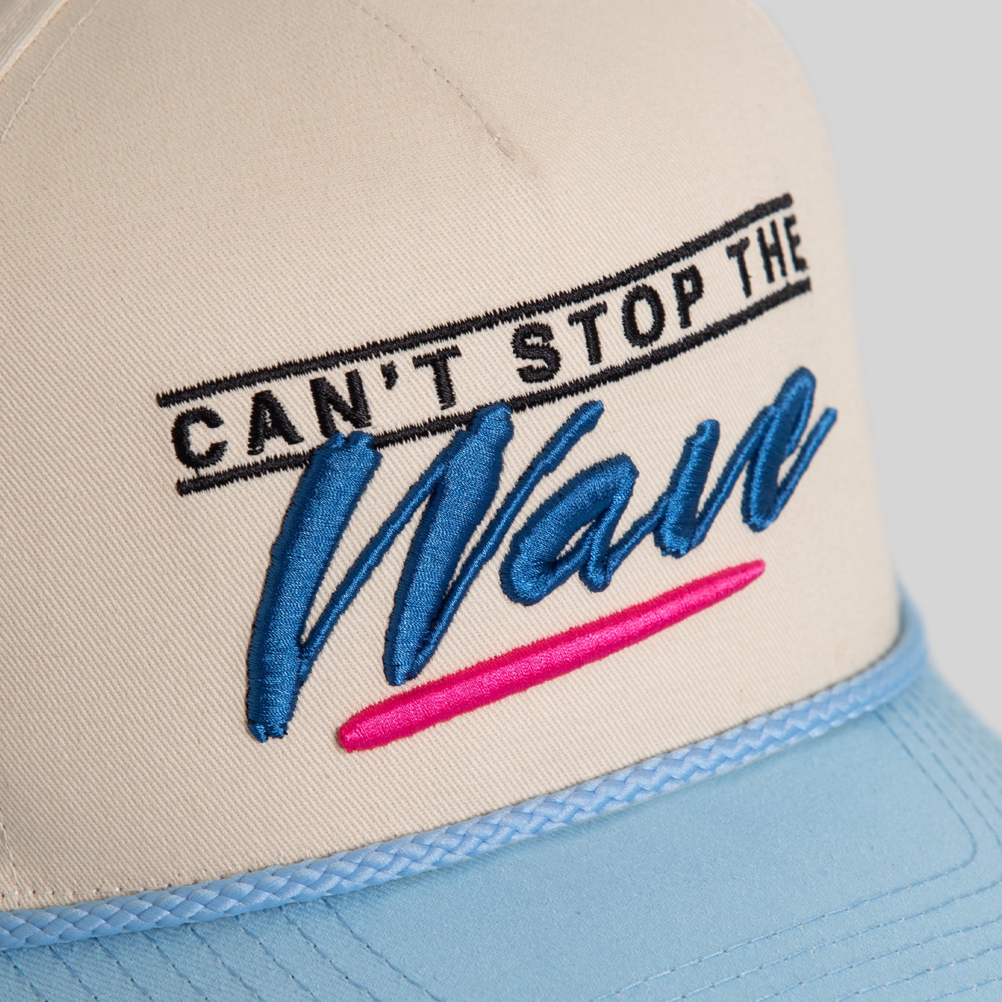 CANT STOP THE WAVE SAND UNI BLUE TWILL TRUCKER