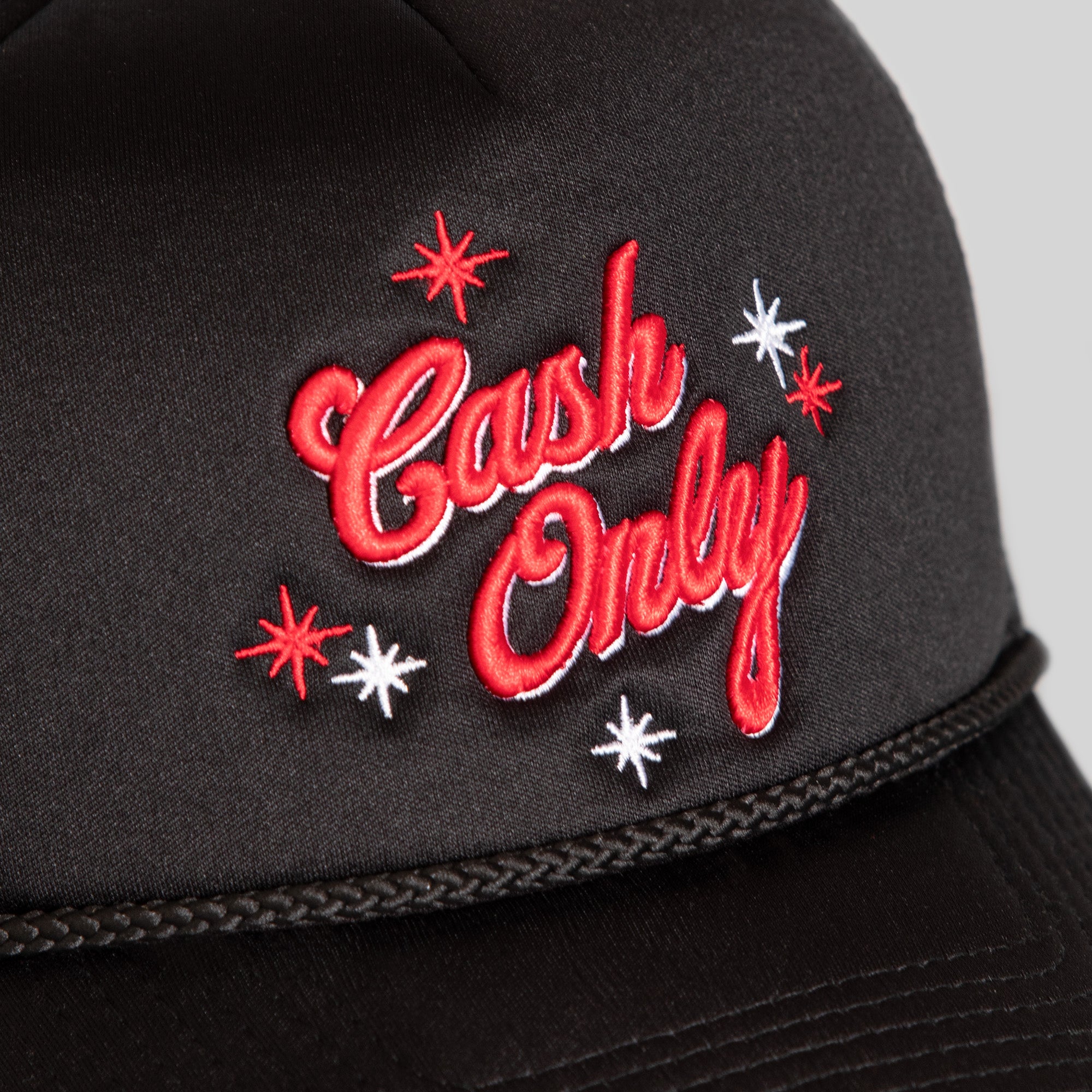 CASH ONLY BLACK FOAM TRUCKER