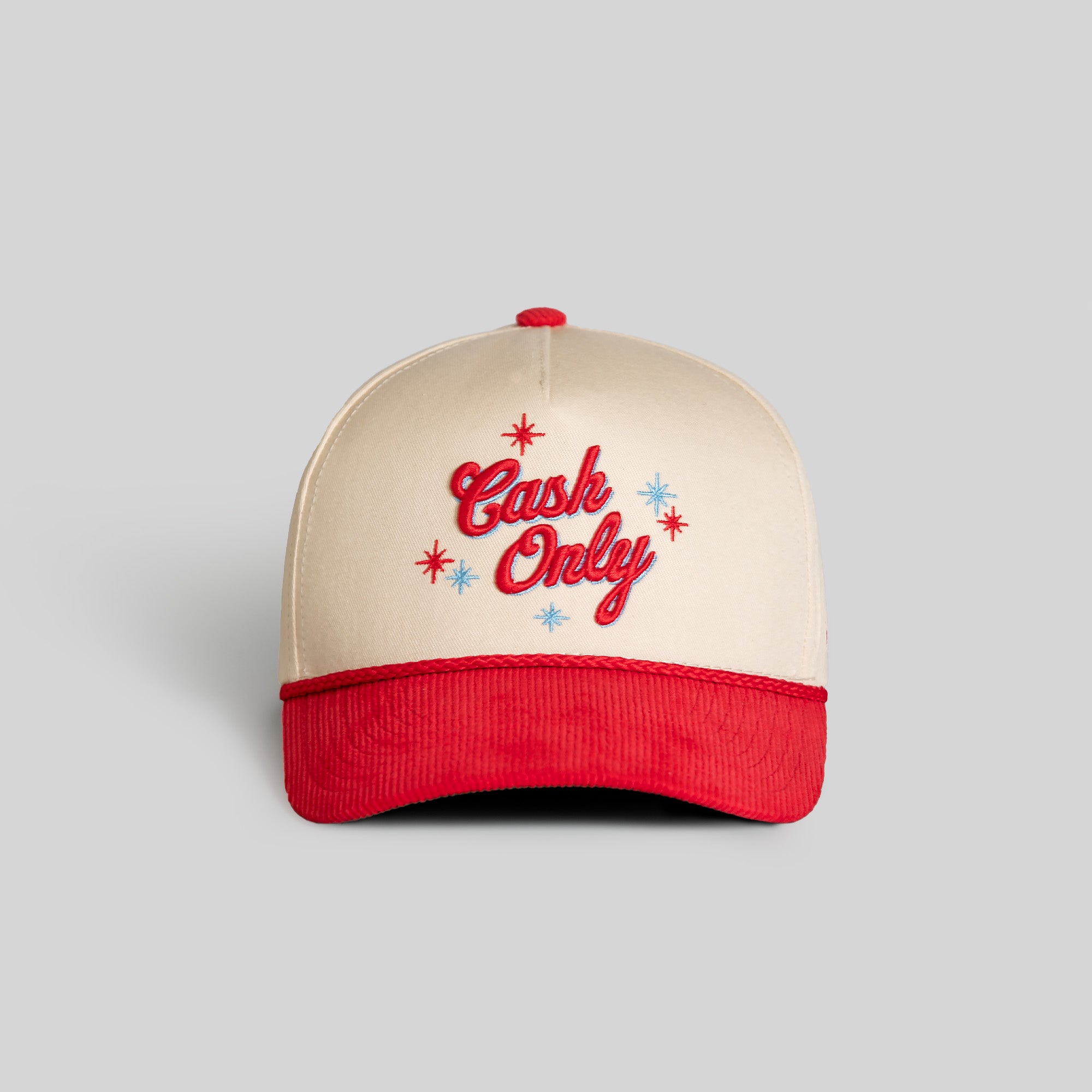 CASH ONLY SAND VARSITY RED TWILL CORDUROY TRUCKER