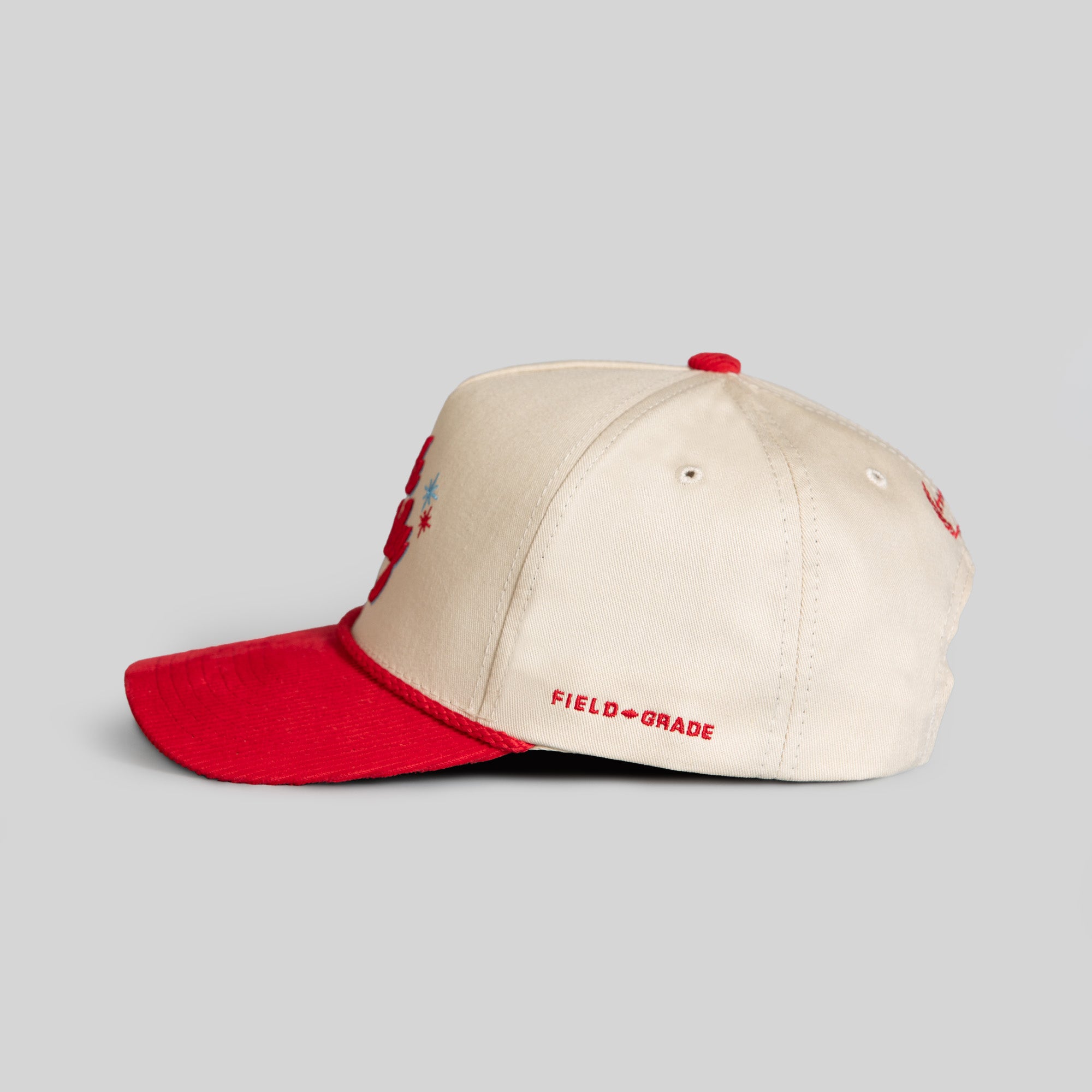 CASH ONLY SAND VARSITY RED TWILL CORDUROY TRUCKER