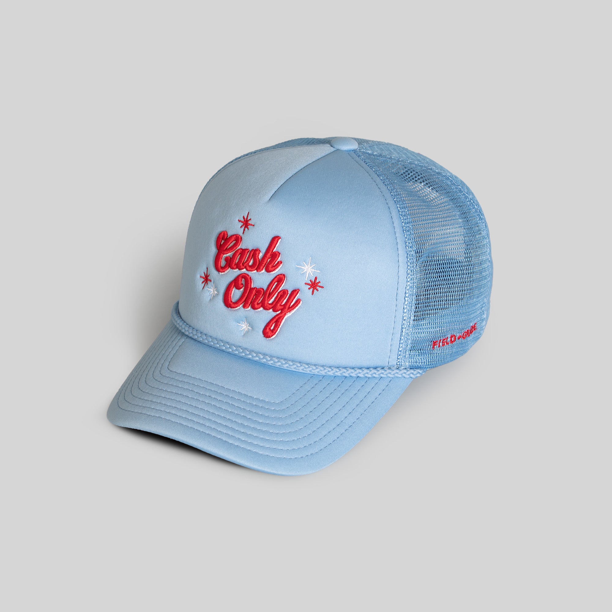 CASH ONLY UNI BLUE FOAM MESH TRUCKER