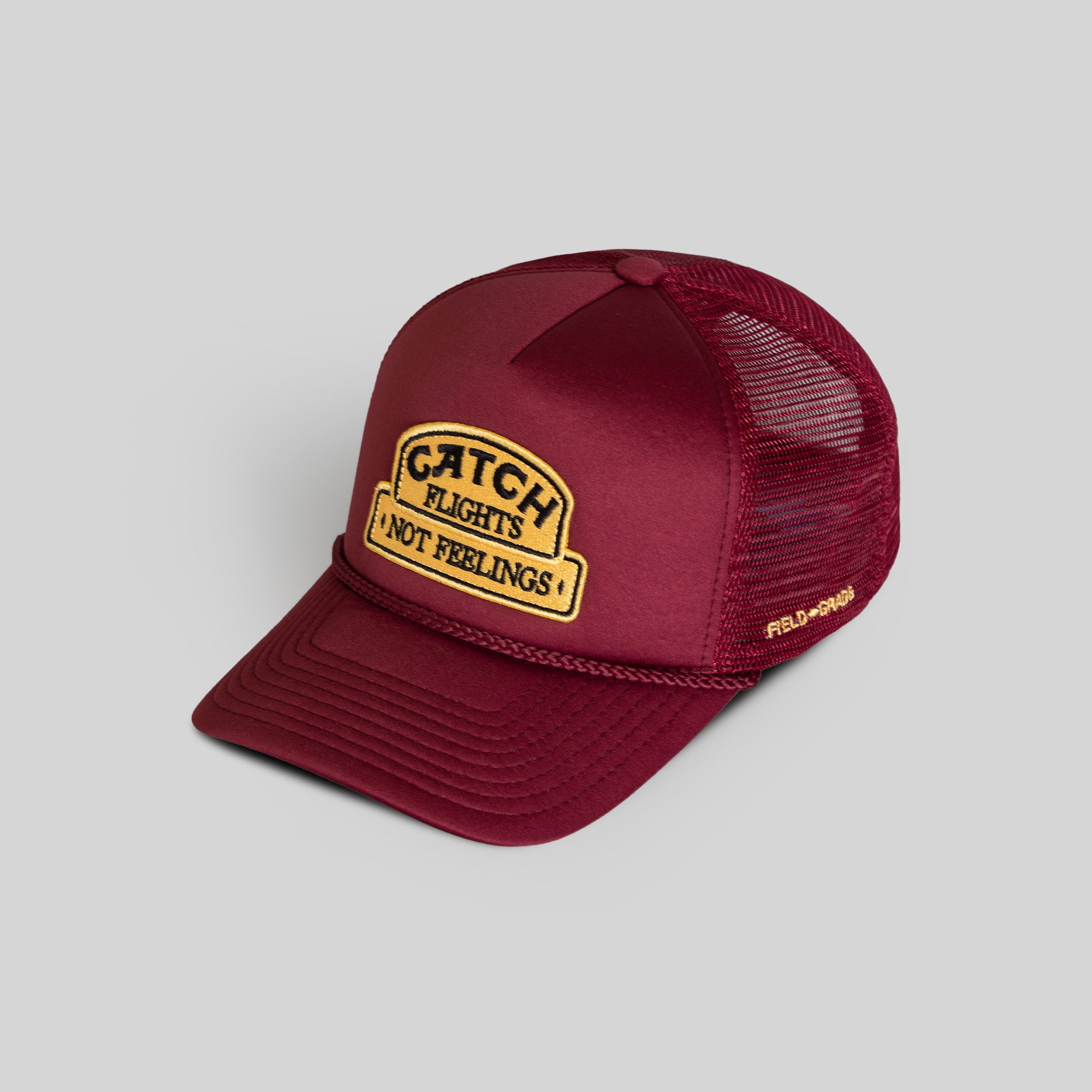 CATCH FLIGHTS BORDEAUX FOAM MESH TRUCKER