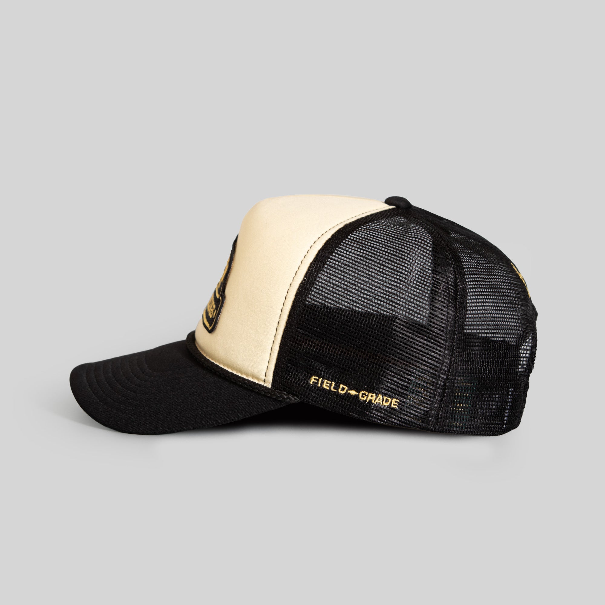 CATCH FLIGHTS SAND BLACK FOAM MESH TRUCKER