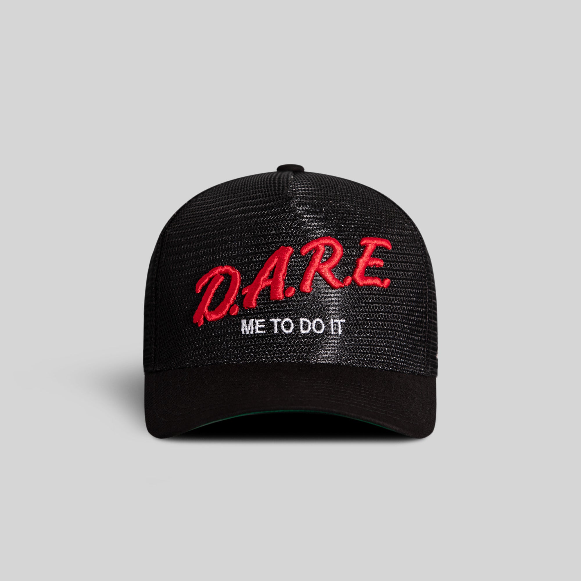 DARE ME TO DO IT BLACK MESH CROWN TRUCKER