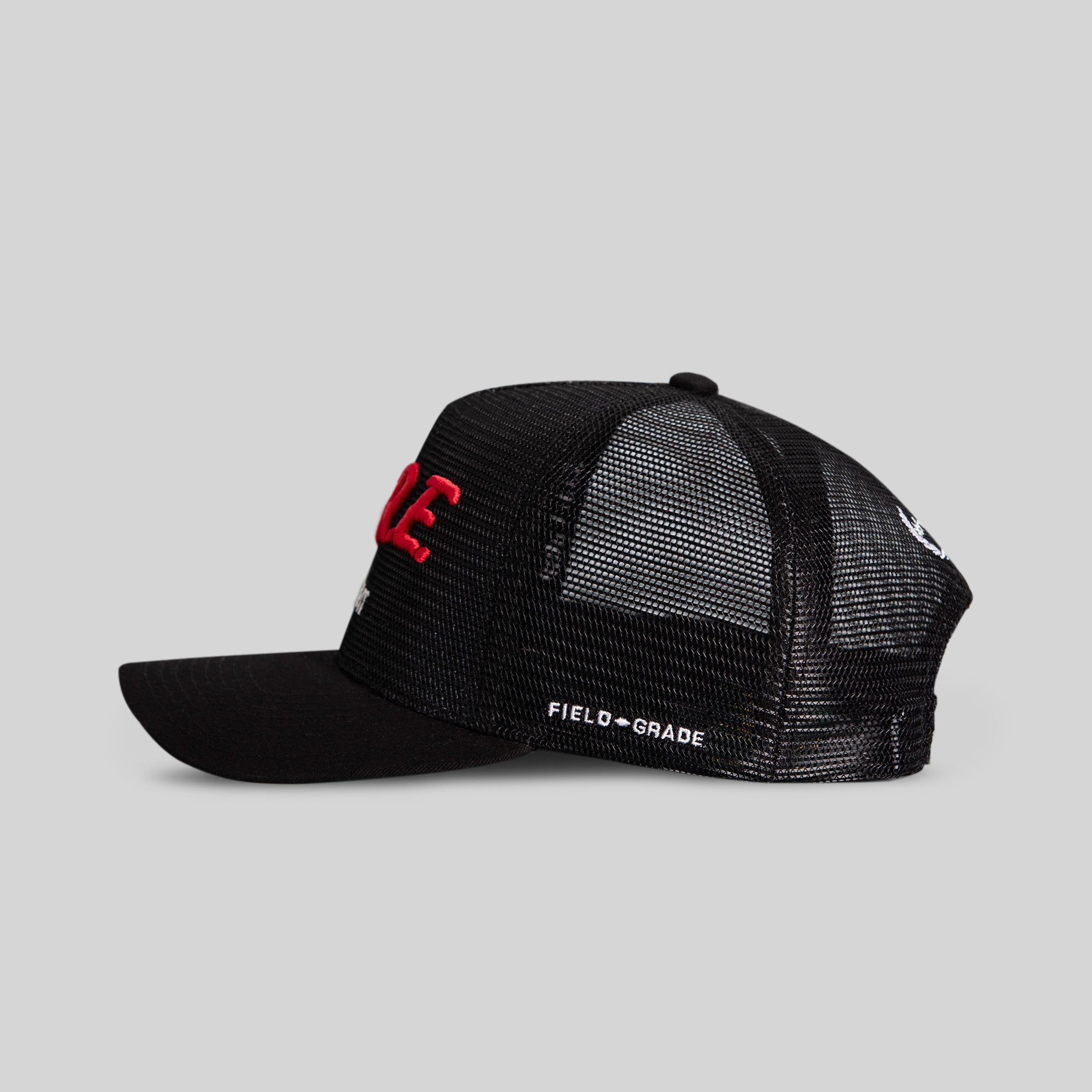 DARE ME TO DO IT BLACK MESH CROWN TRUCKER