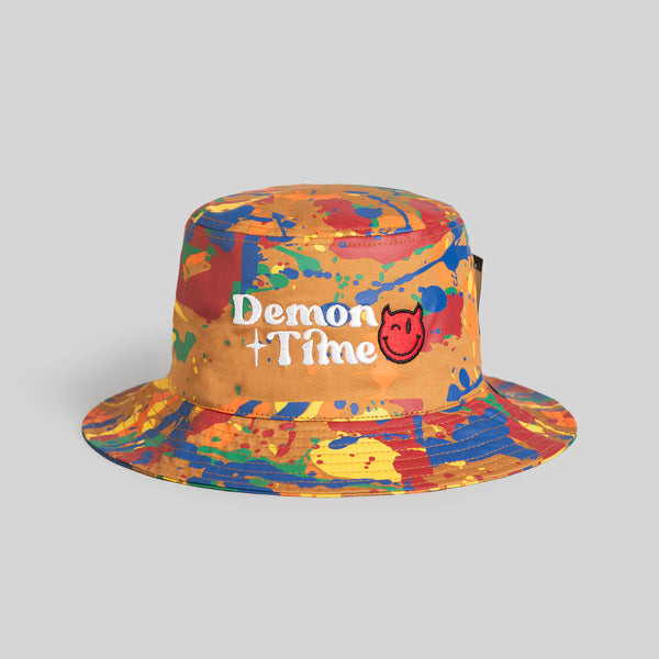 DEMON TIME PRIMARY SPLATTER WHEAT BUCKET HAT