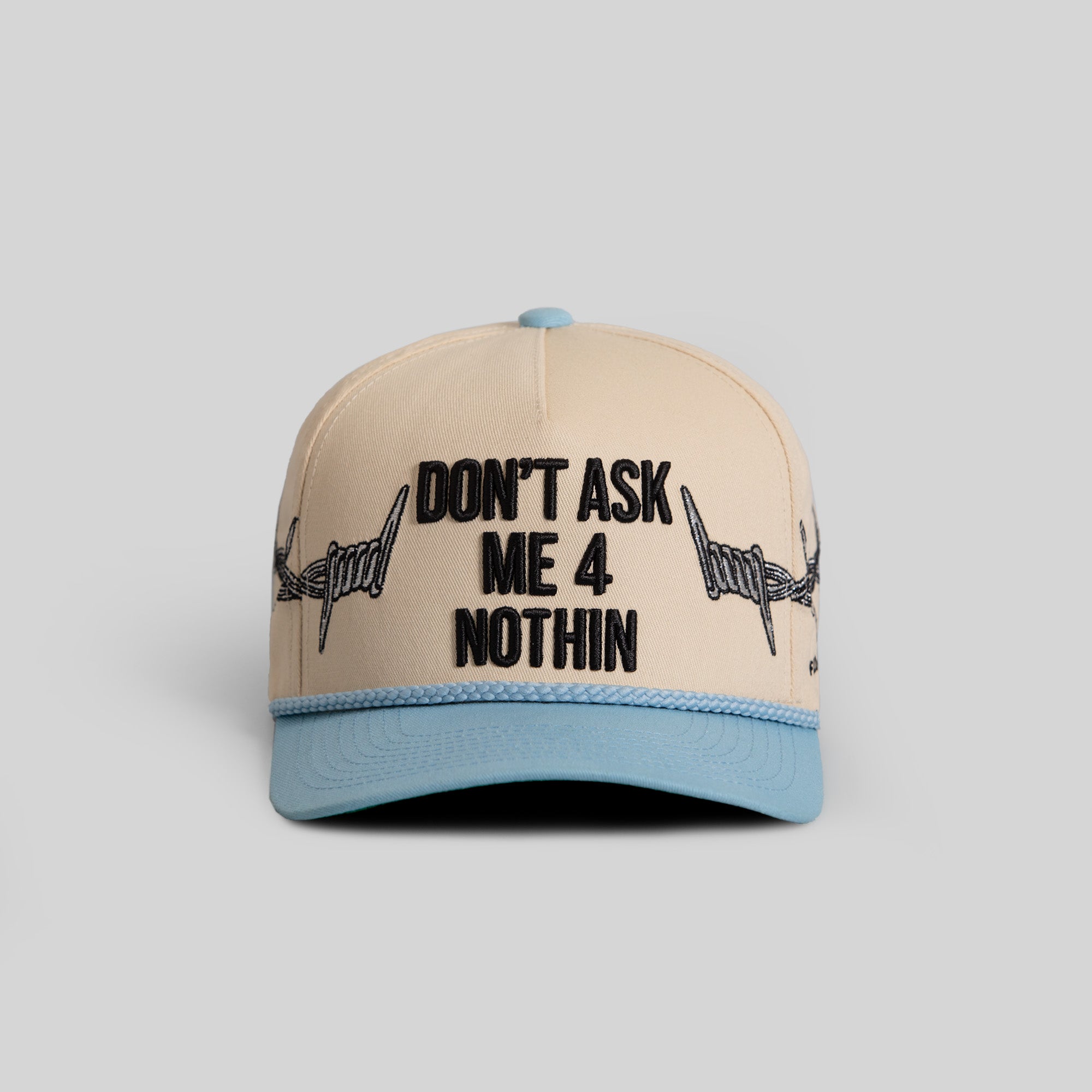 DON’T ASK BARBED WIRE SAND UNI BLUE TWILL TRUCKER