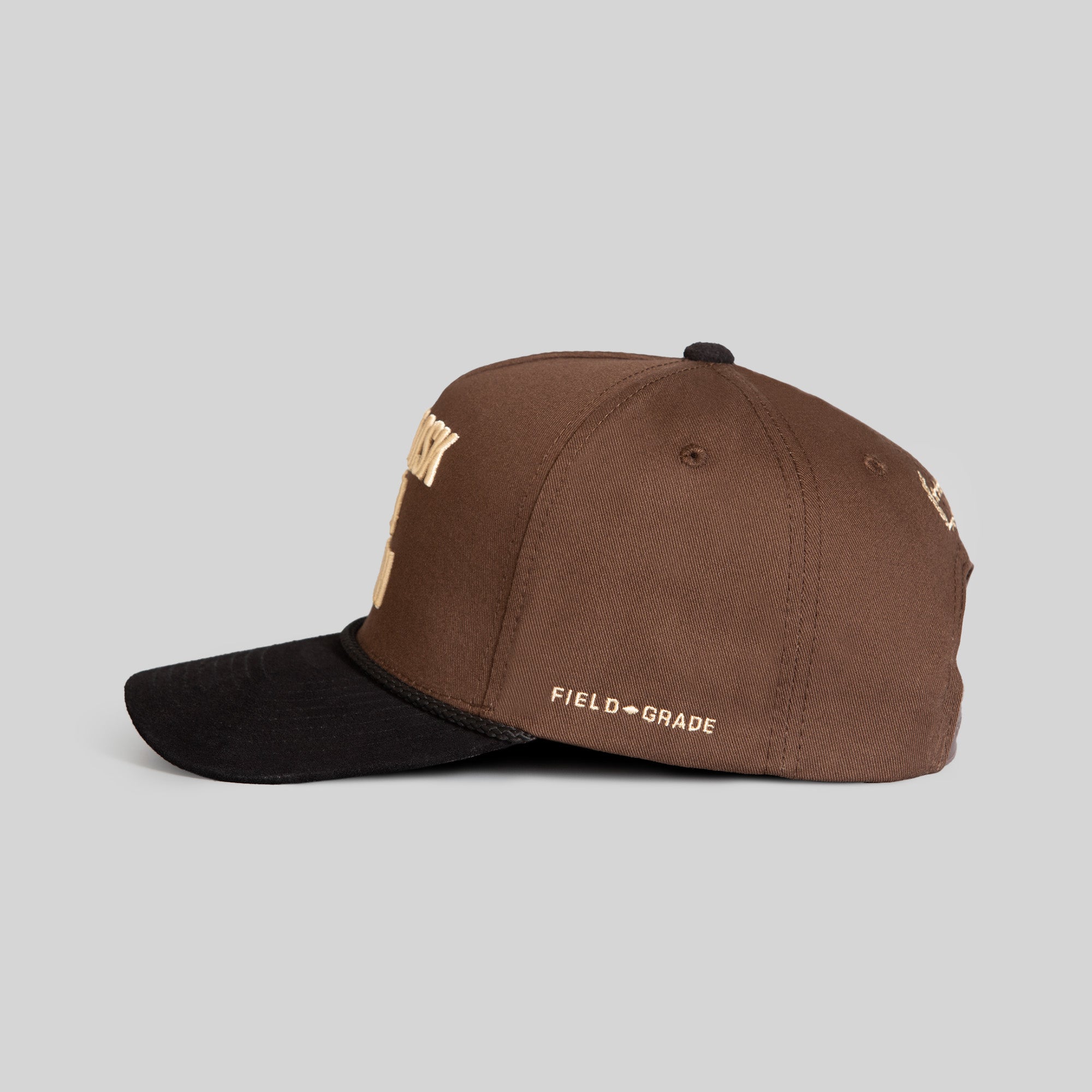 DON'T ASK ME MOCHA BLACK TWILL SUEDE TRUCKER