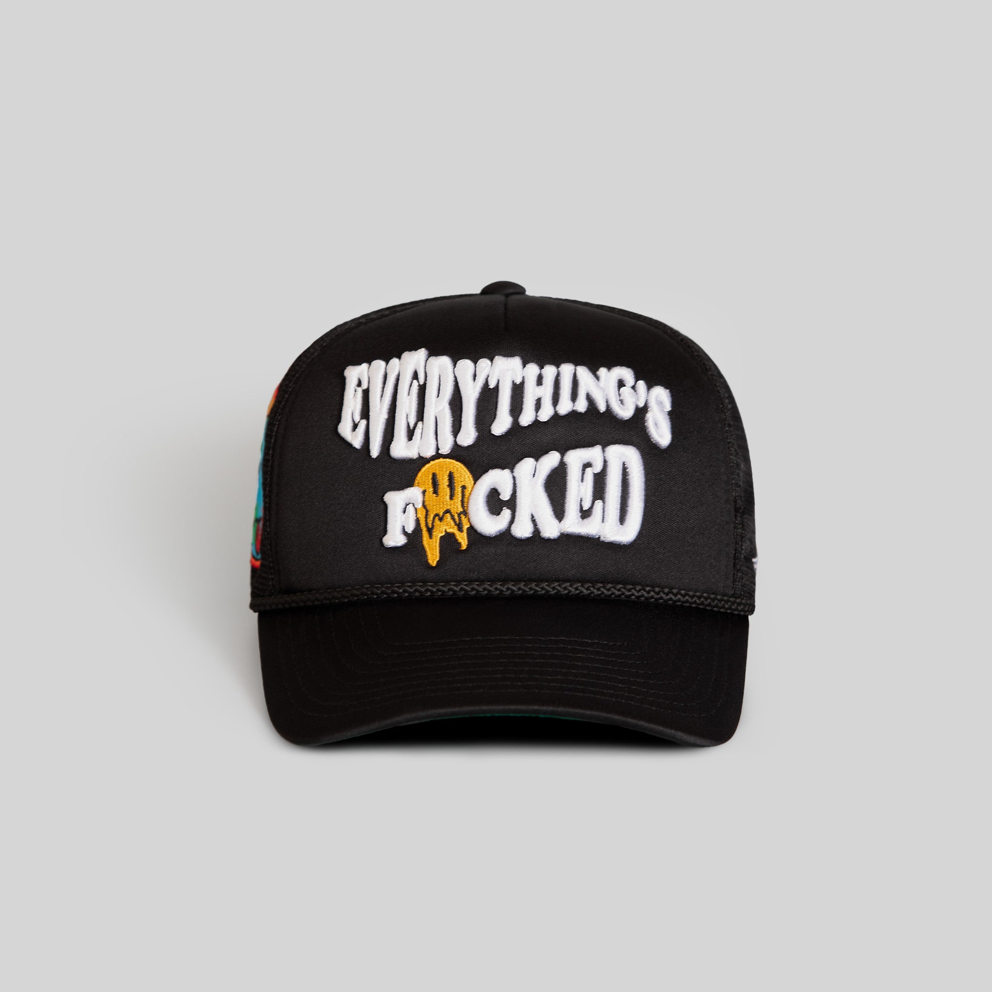 EVERYTHINGS F*CKED BLACK FOAM TRUCKER