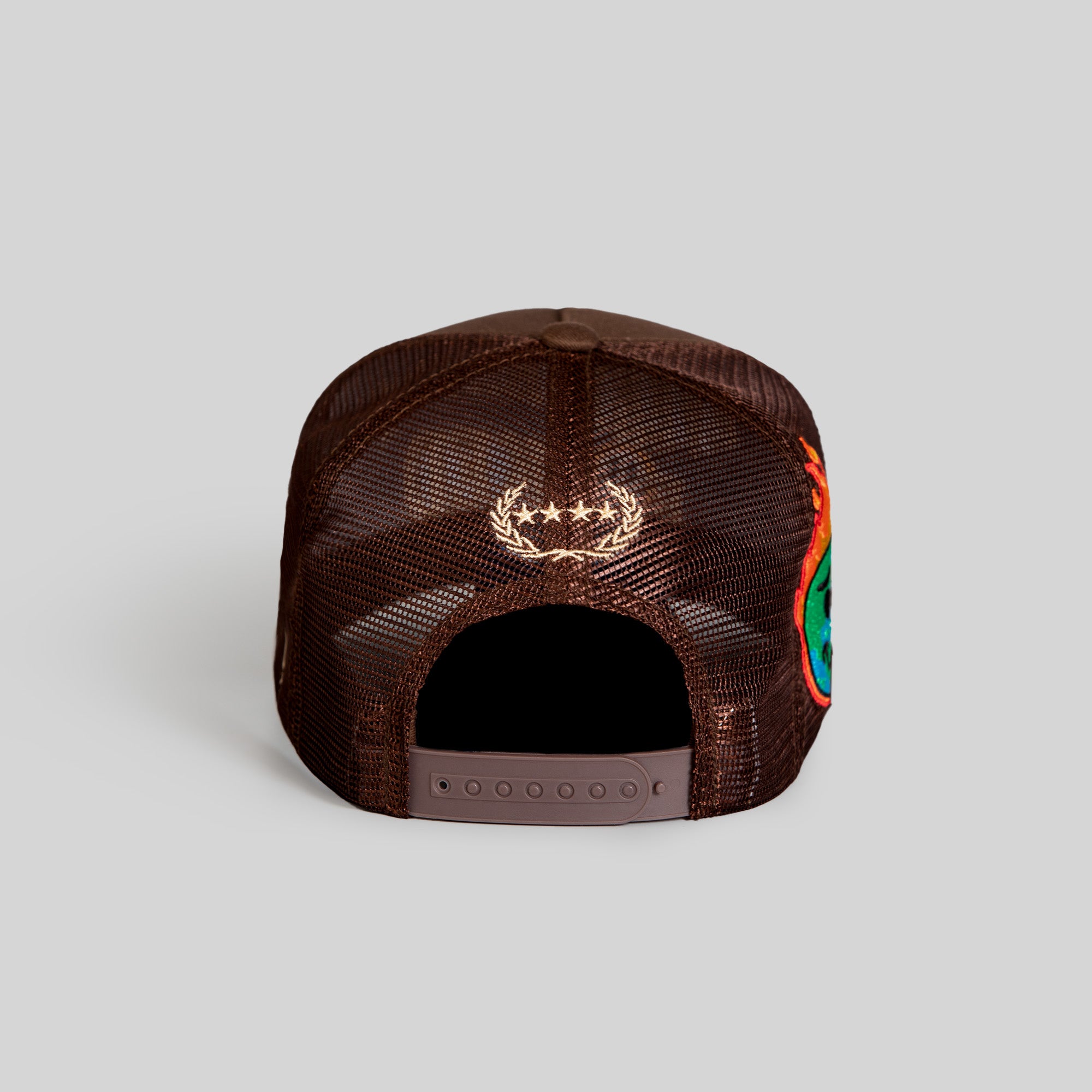 EVERYTHINGS F*CKED MOCHA TWILL MESH TRUCKER