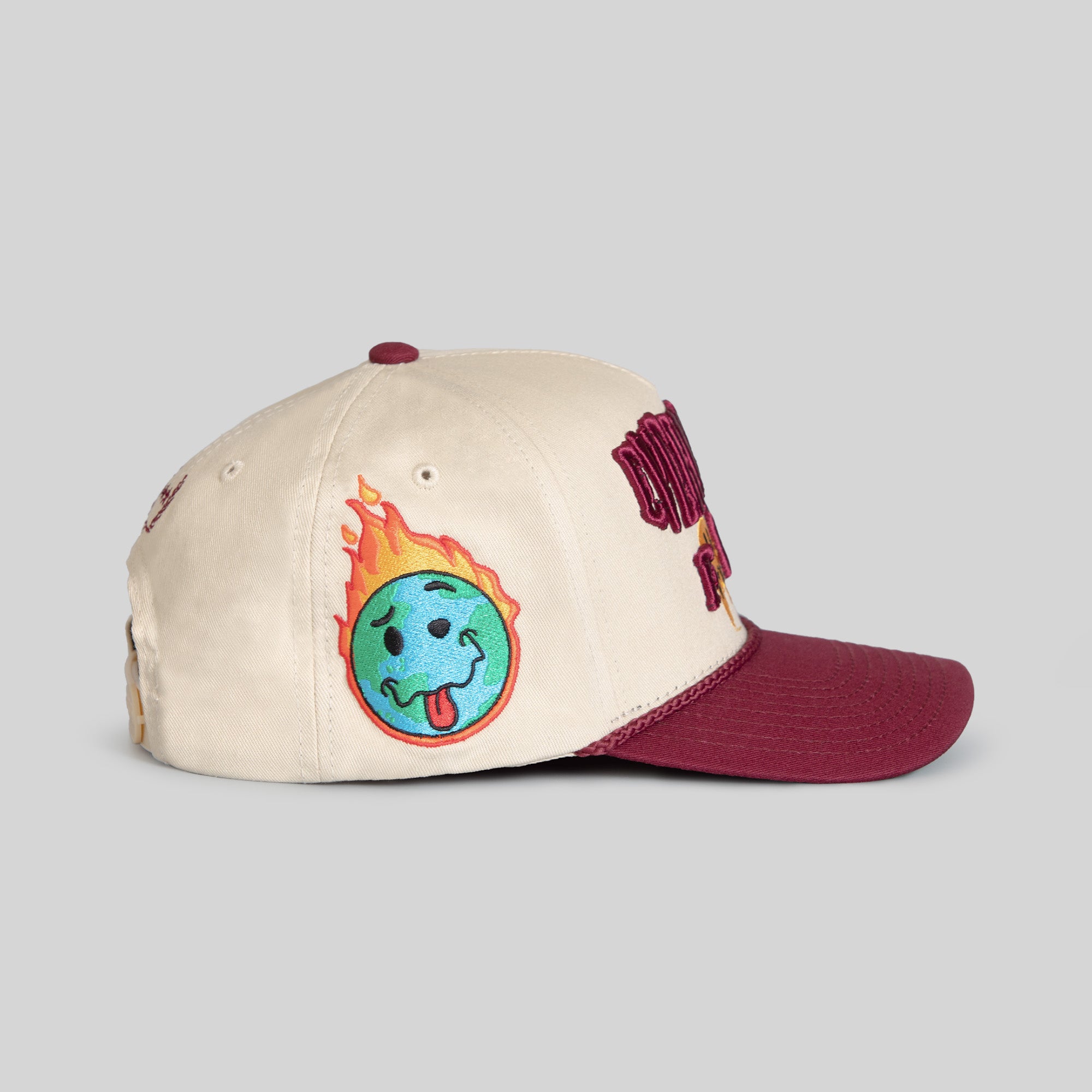 EVERYTHINGS F*CKED SAND BORDEAUX TWILL TRUCKER