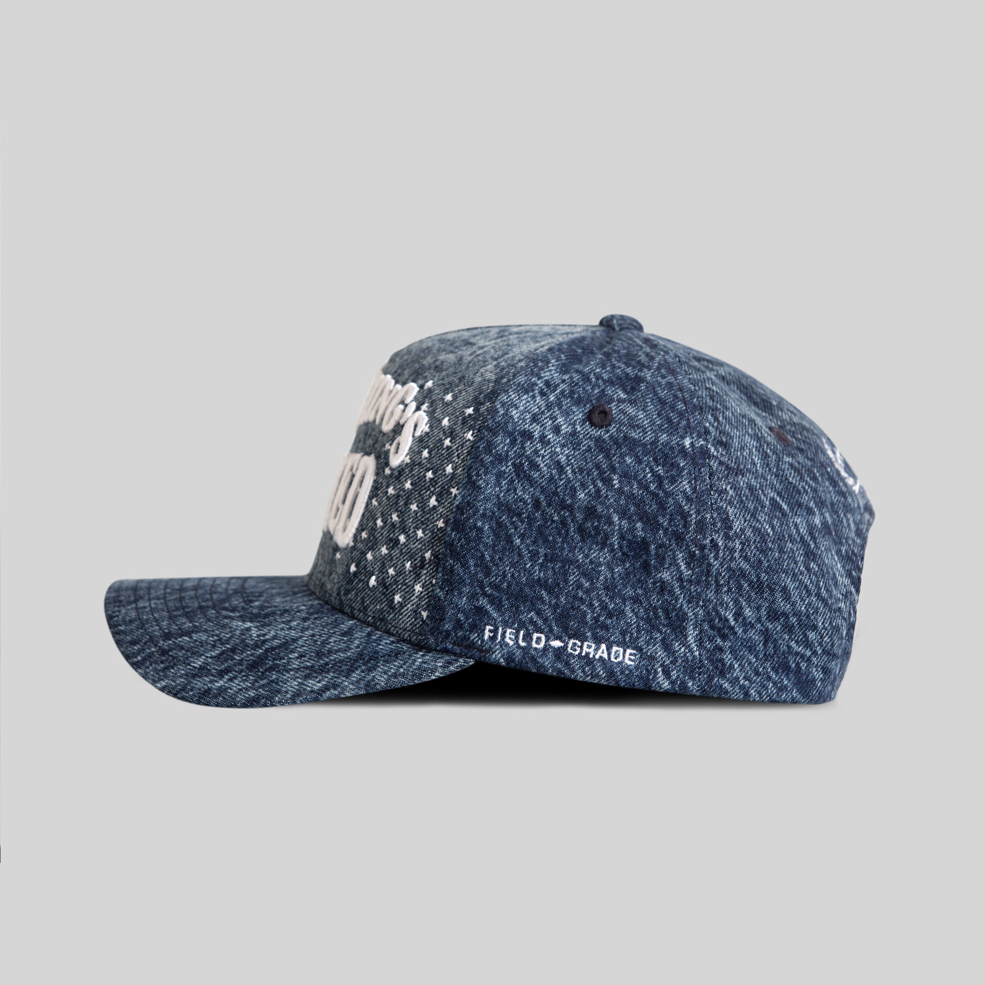 EVERYTHINGS F*CKED SASHIKO BLUE DENIM TRUCKER
