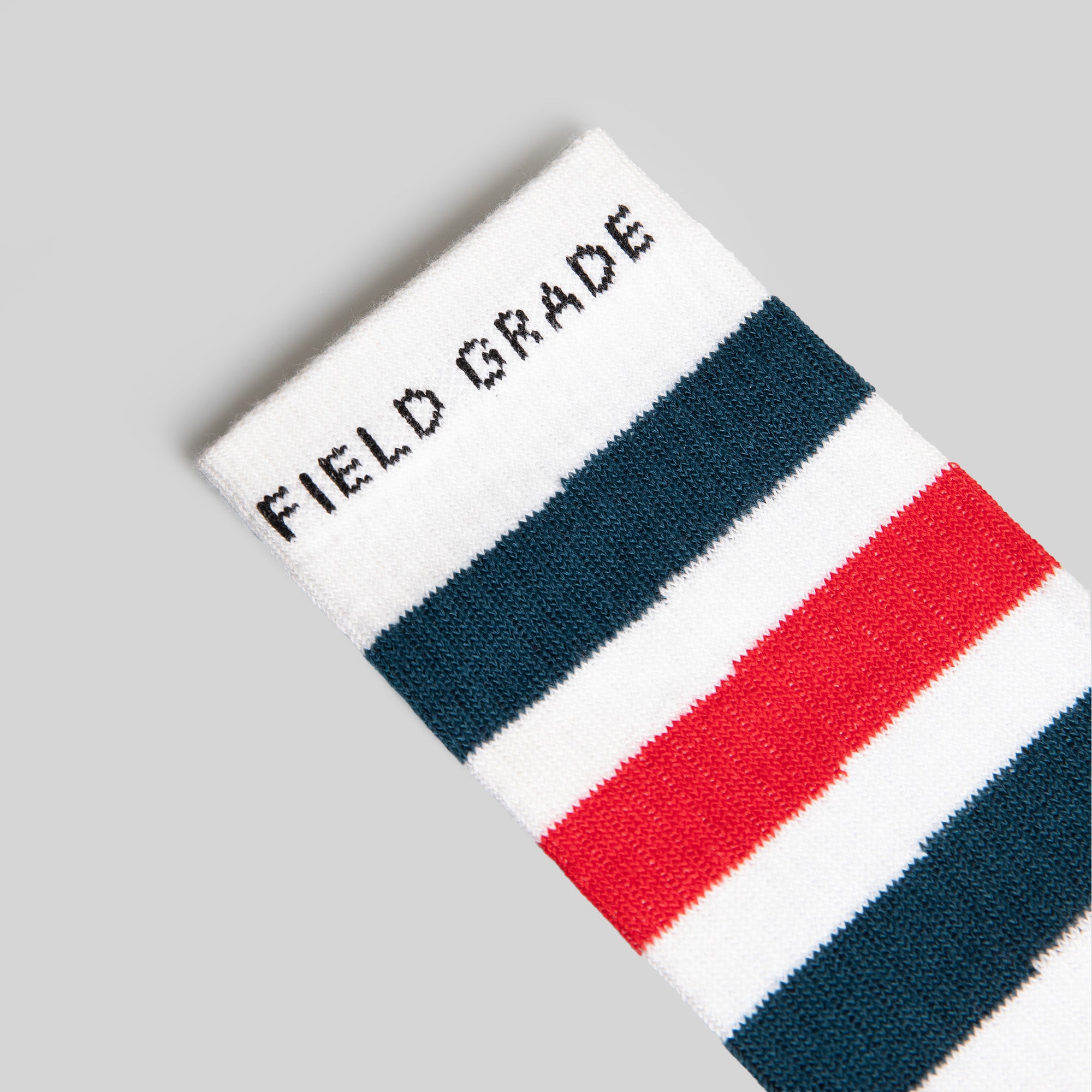 FIELD GRADE STRIPES NAVY/RED CUSHIONED CREW SOCK 3 PACK