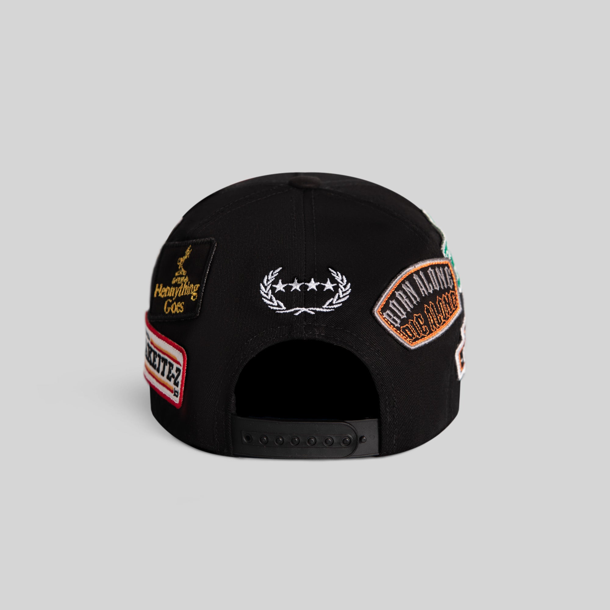 FIELD GRADE LOGOS PATCHWORK BLACK TWILL TRUCKER