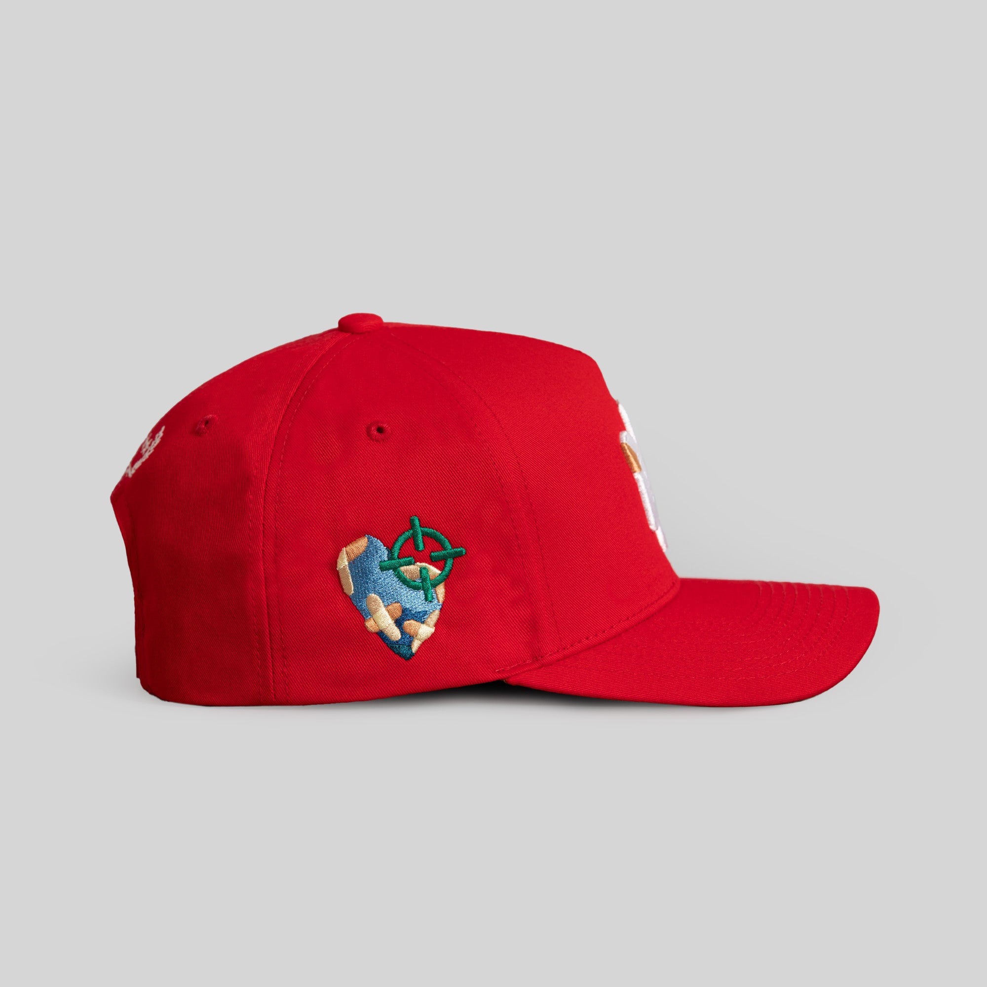 FIELD GRADE X KURVE STUDIO NY IS HEALING FIRE RED TWILL TRUCKER