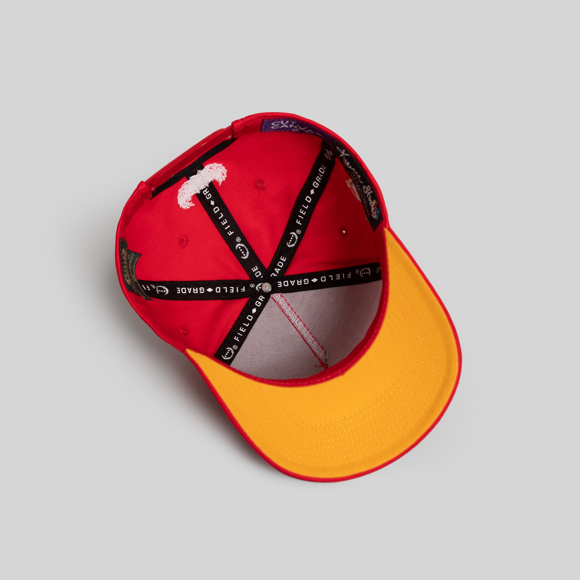 FIELD GRADE X KURVE STUDIO NY IS HEALING FIRE RED TWILL TRUCKER