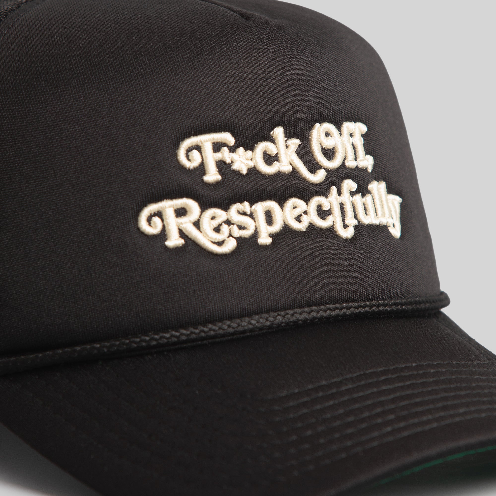 RESPECTFULLY BLACK TRUCKER HAT