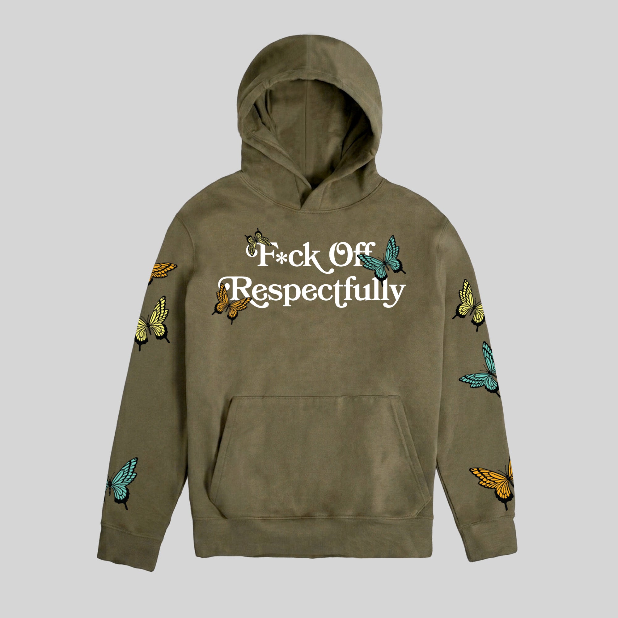 RESPECTFULLY OLIVE POLY COTTON HOODIE