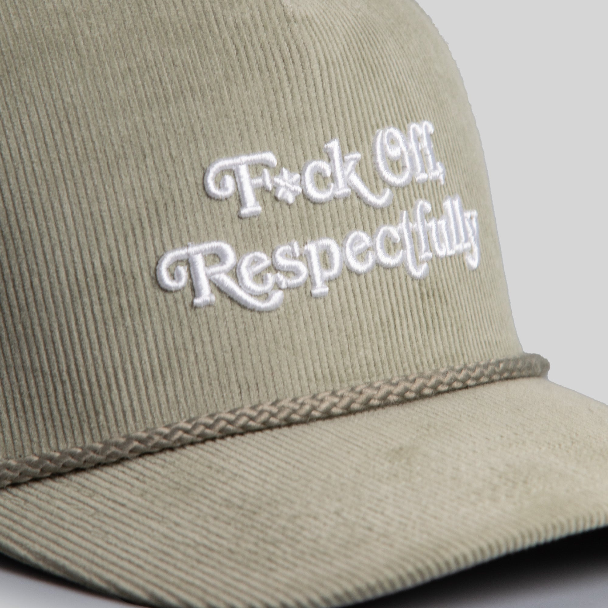 RESPECTFULLY JADE CORDUROY TRUCKER HAT