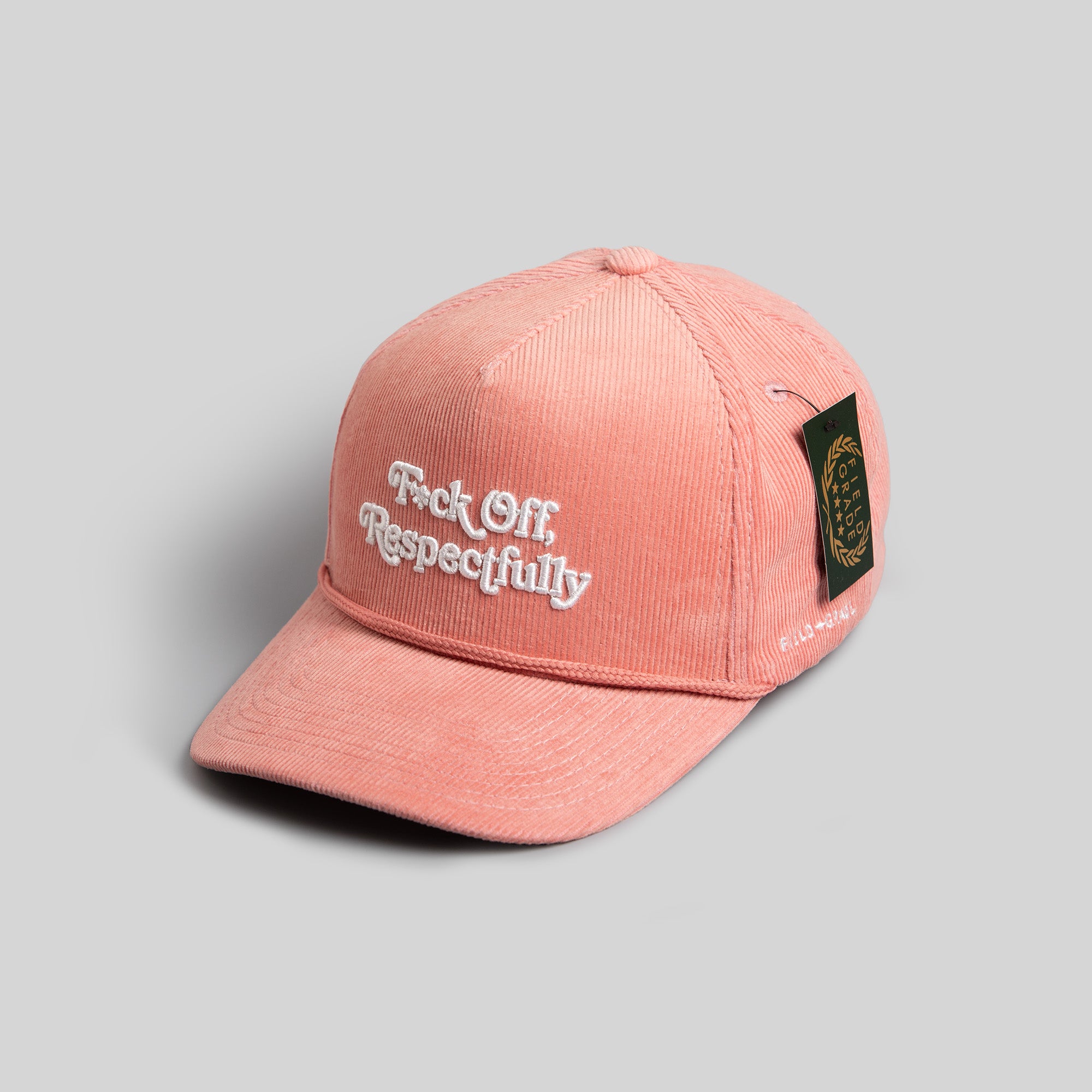 RESPECTFULLY ROSE PINK CORDUROY TRUCKER HAT
