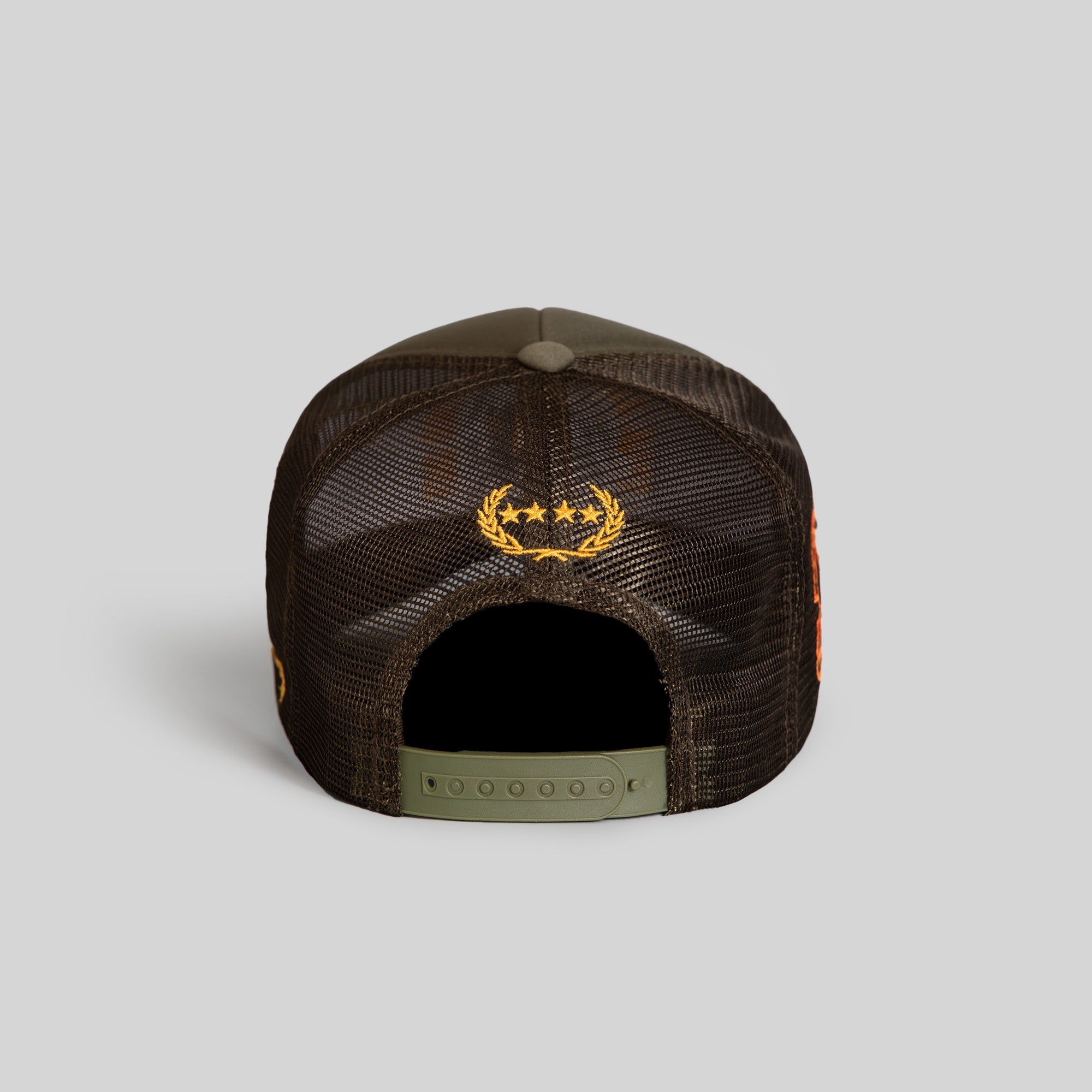 F*CK AROUND AND FIND OUT OLIVE FOAM TRUCKER