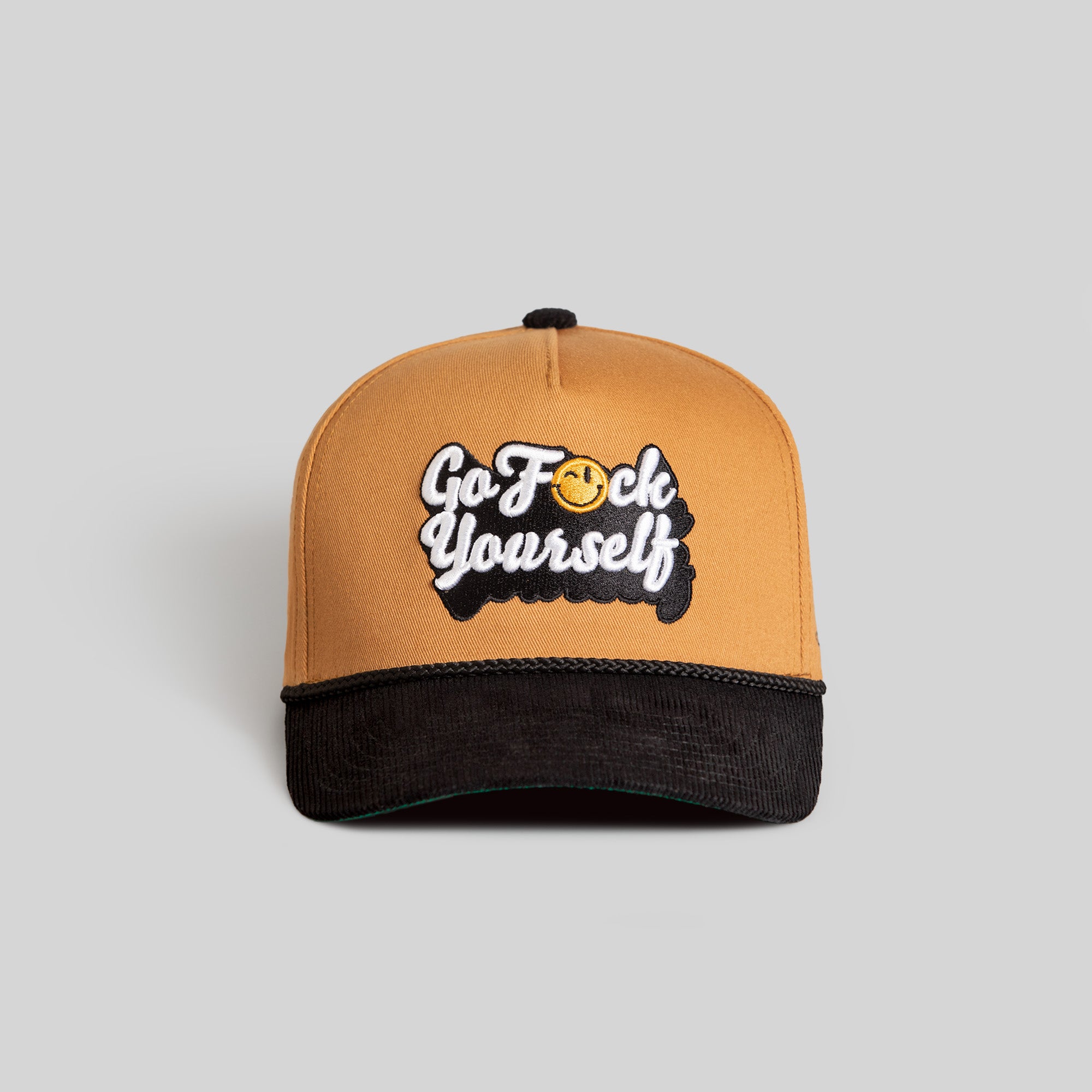 GO F*CK YOURSELF WHEAT BLACK TWILL CORDUROY TRUCKER