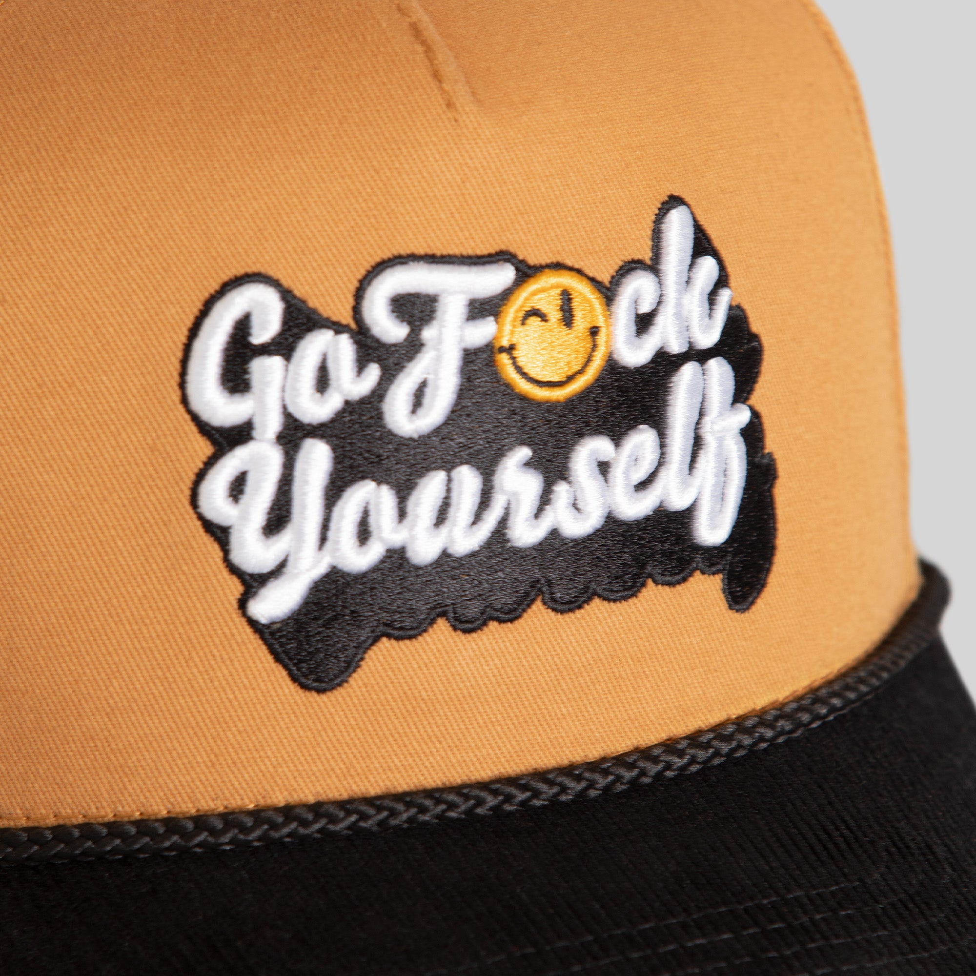 GO F*CK YOURSELF WHEAT BLACK TWILL CORDUROY TRUCKER