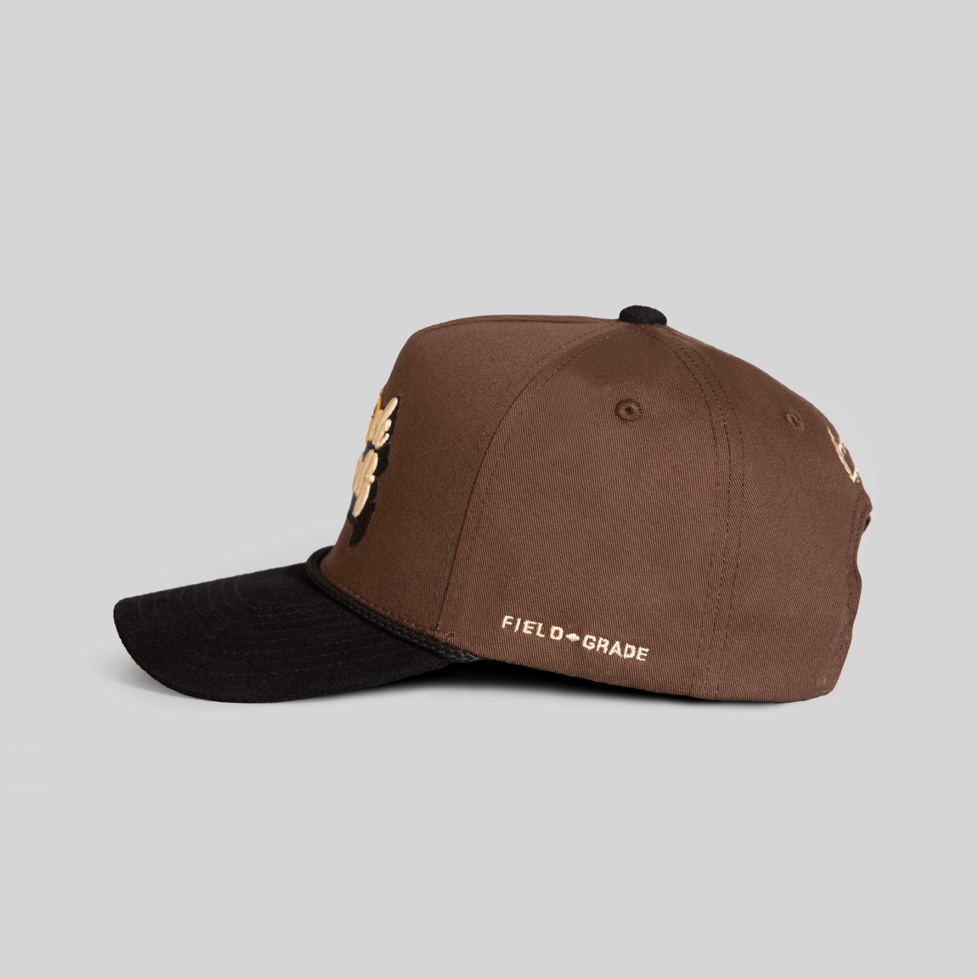 GO F*CK YOURSELF MOCHA BLACK TWILL SUEDE TRUCKER