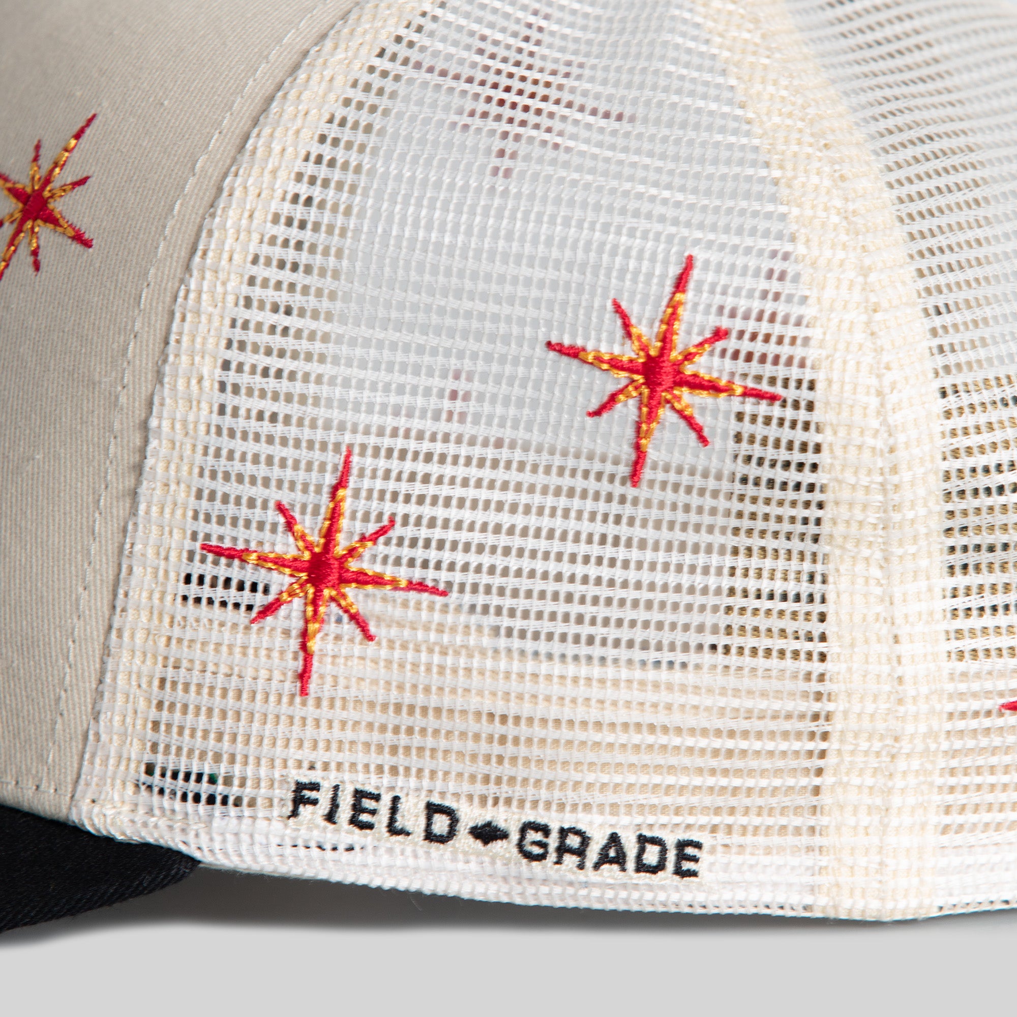 HIGH ROLLERS SAND BLACK TWILL MESH TRUCKER