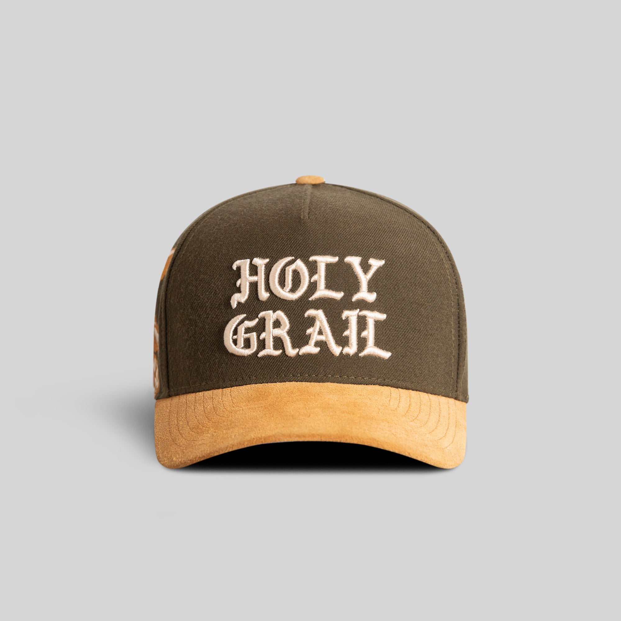 HOLY GRAIL OLIVE WHEAT WOOL SUEDE TRUCKER